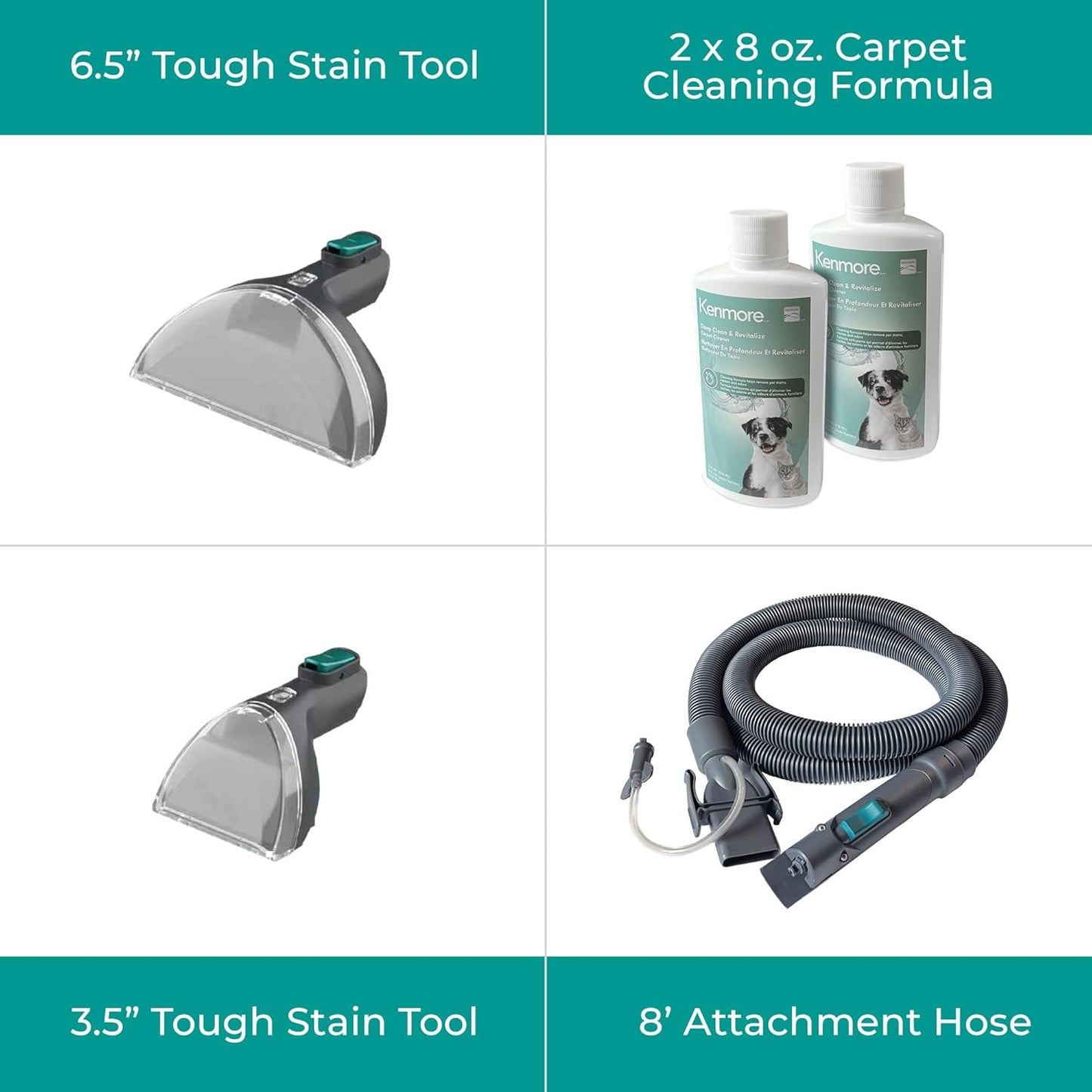 Kenmore KW4070 RevitaLite Pet Portable Carpet Cleaner with High Cleaning Power, 3.2L Clean Tank & 1.4L Dirty Tank, 25ft Cord Length and Two Easy Removable Brushroll for Rug & Upholstery