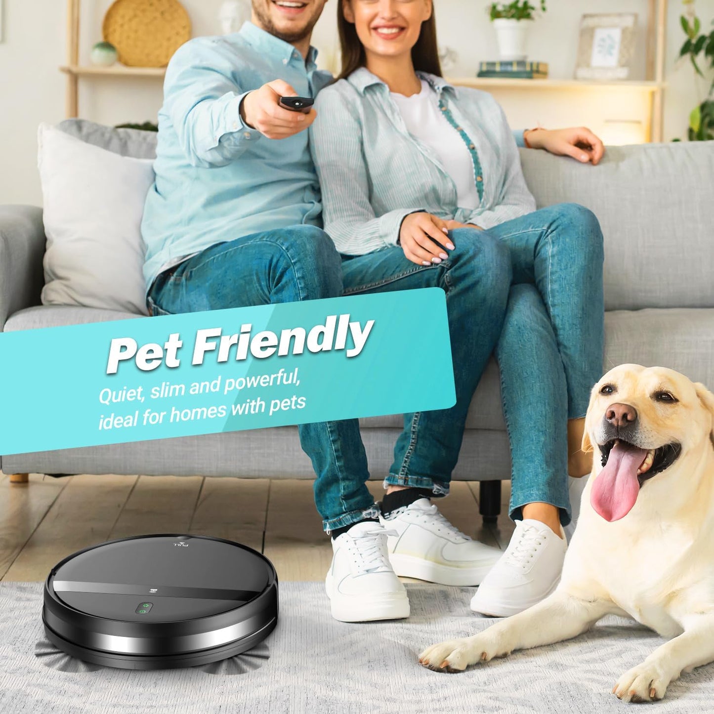 Robot Vacuum and Mop Combo, 2-in-1 Robotic Vacuum Cleaner with Tangle-Free Suction, WiFi/Alexa/App Control, Auto Recharge, Ultra-Slim Quiet Design for Pet Hair, Hard Floors & Low-Pile Carpets