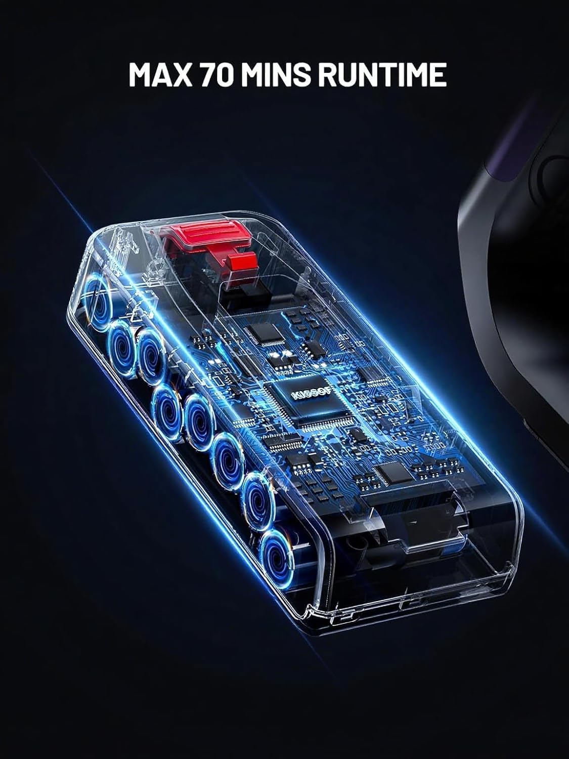 Cordless Vacuum Cleaner, 580W 48KPA 70Mins Vacuum Cleaners for Home, Self-Standing Stick Vacuum with Aromatherapy & LED Display Screen, Stick Vacuum Cordless Rechargeable for Pet Hair/Carpets (Gold)