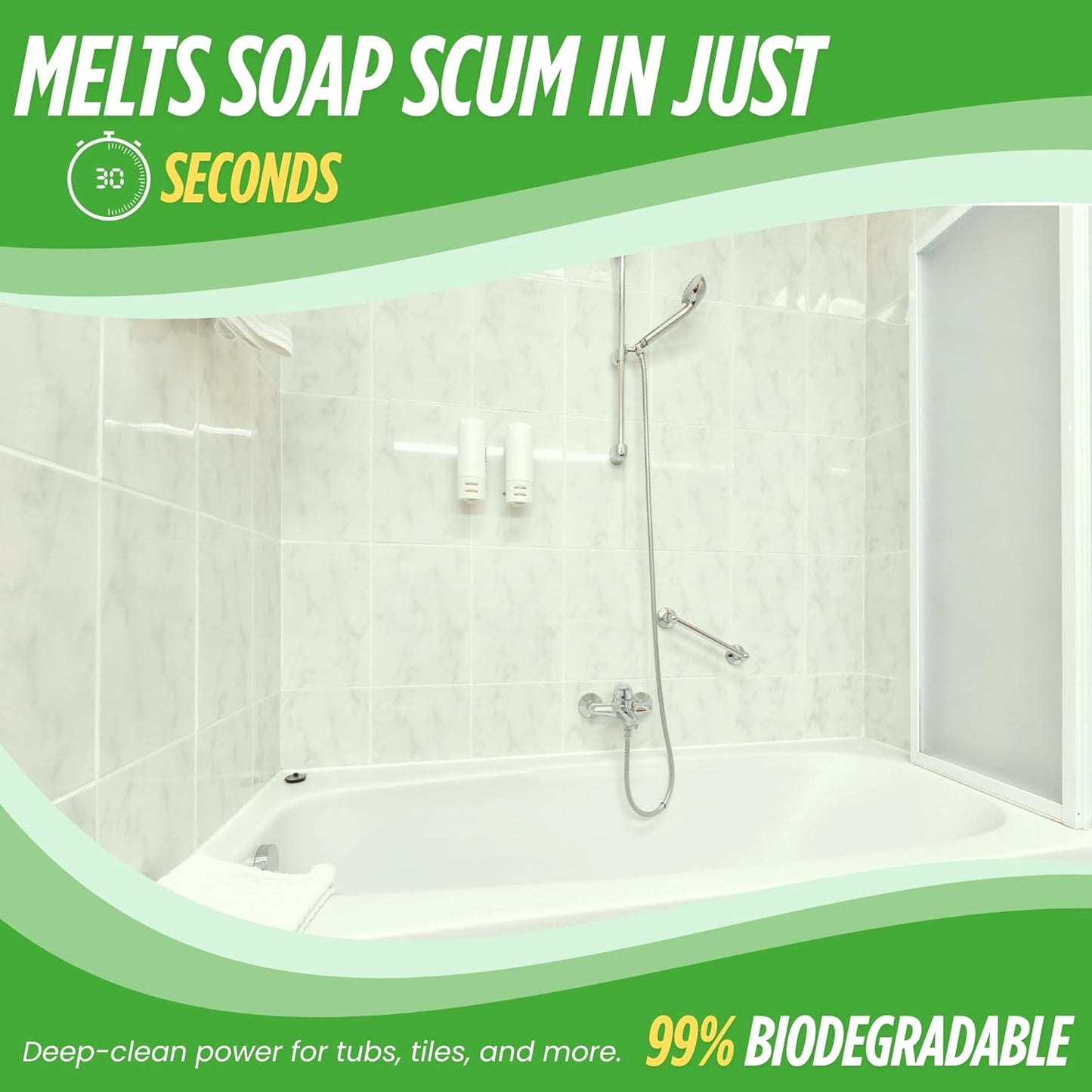 Oh Yuk Tub and Tile Cleaner – Concentrate Refill Makes 4 Bottles | Dissolves Soap Scum and Grime | Use on Tubs, Tile, and Shower Walls | Biodegradable, Vegan, Cruelty-Free | Made in USA