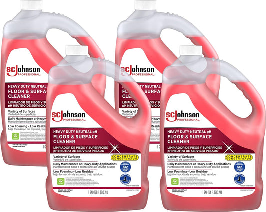 SC Johnson Professional Heavy Duty Neutral Floor & Surface Cleaner 1 Gallon, case of 4