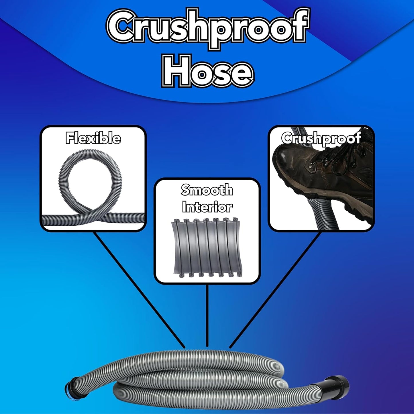 Cen-Tec Systems 94698 Quick Click 10 Ft. Hose for Home and Shop Vacuums with Expanded Multi-Brand Power Tool Adapter Set for Dust Collection