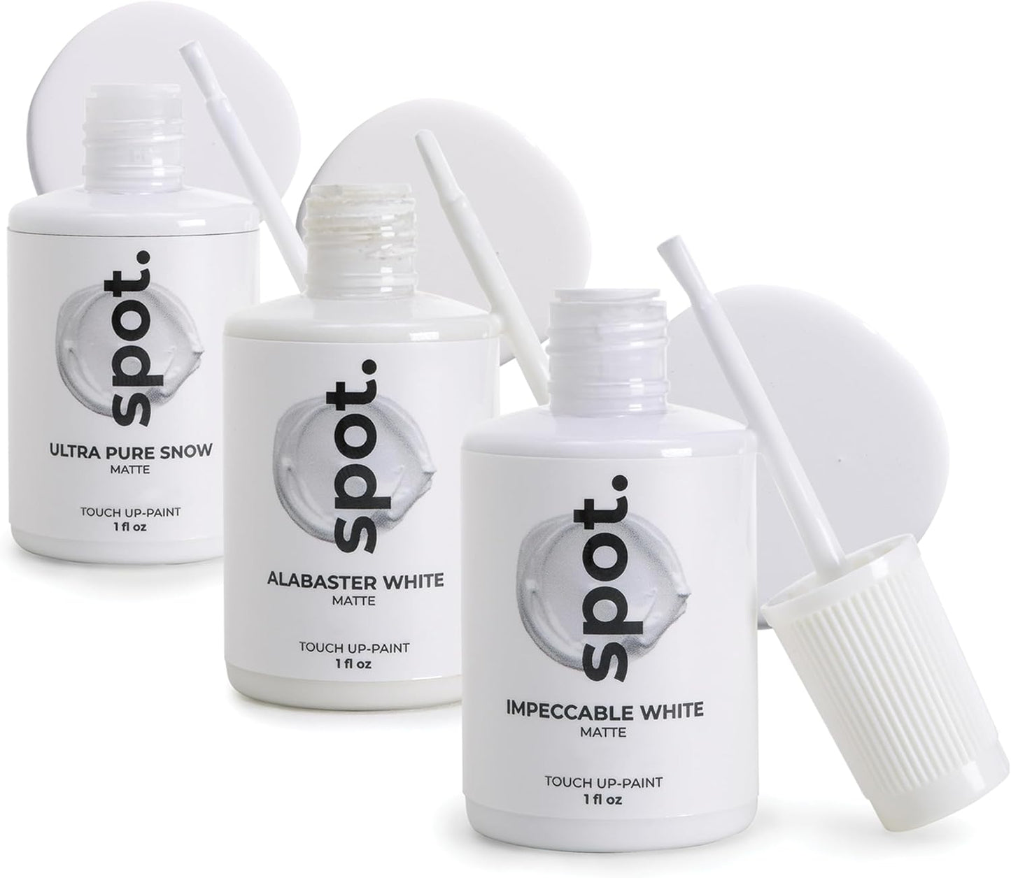 spot. Touch-Up Paint | Matte Finish for Cabinets, Walls, Doors & Furniture | Multi-Tone White Repair Kit | Quick-Dry, Self-Priming, Low-Odor, Eco-Friendly | No-Sanding or Primer Needed | 3 Pack