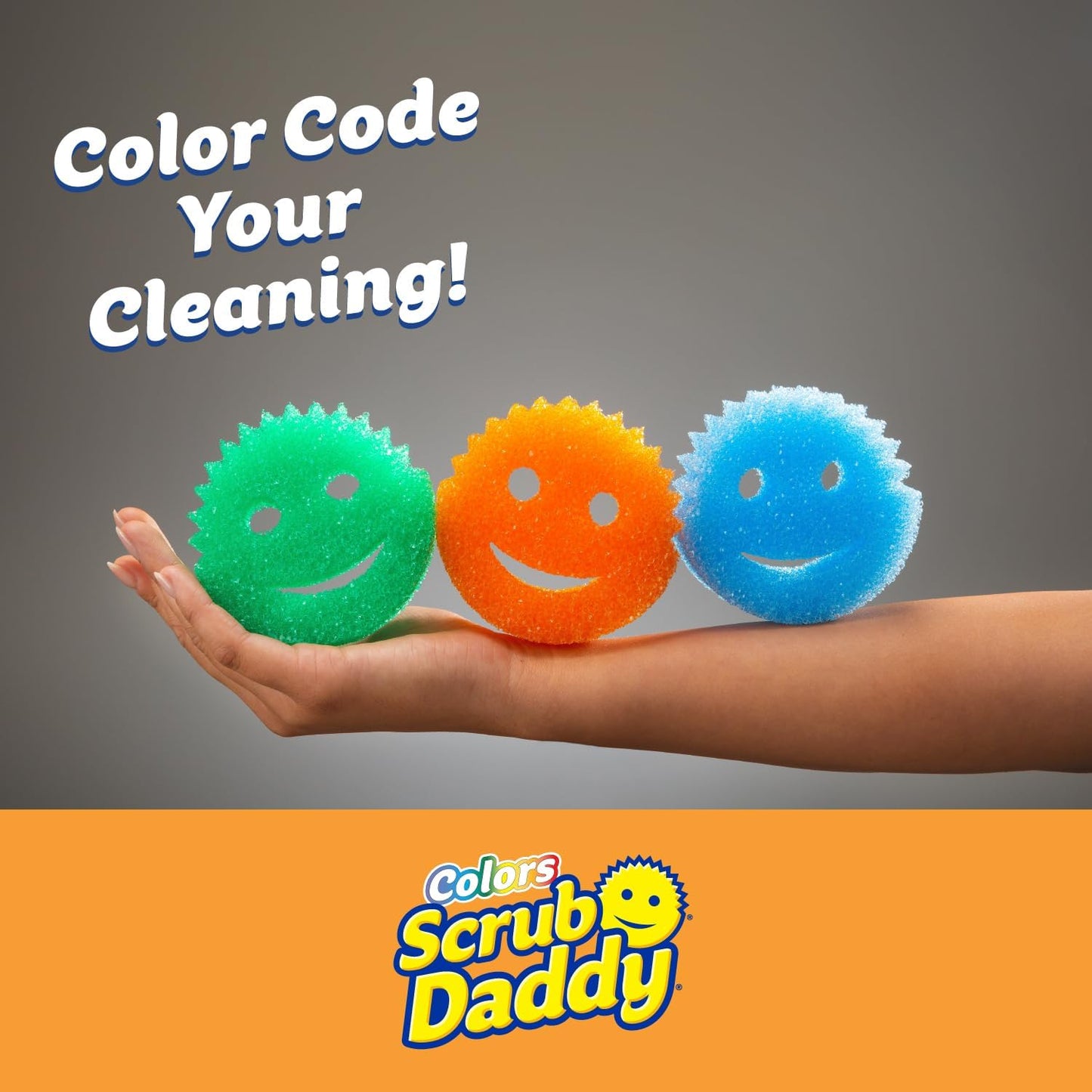 Scrub Daddy Colors - Kitchen Sponge Variety Pack - Scratch-Free Multipurpose Dish Sponges - BPA Free & Made with Polymer Foam - Stain & Odor Resistant (3 Count, 2 Pack)