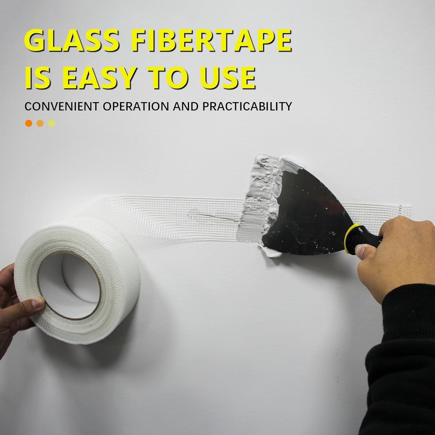 Drywall Joint Tape, 2" x 400 Feet Self-Adhesive Fiberglass Drywall Repair Mesh Tape for Wall Cracks and Seam Patch, 4 Rolls