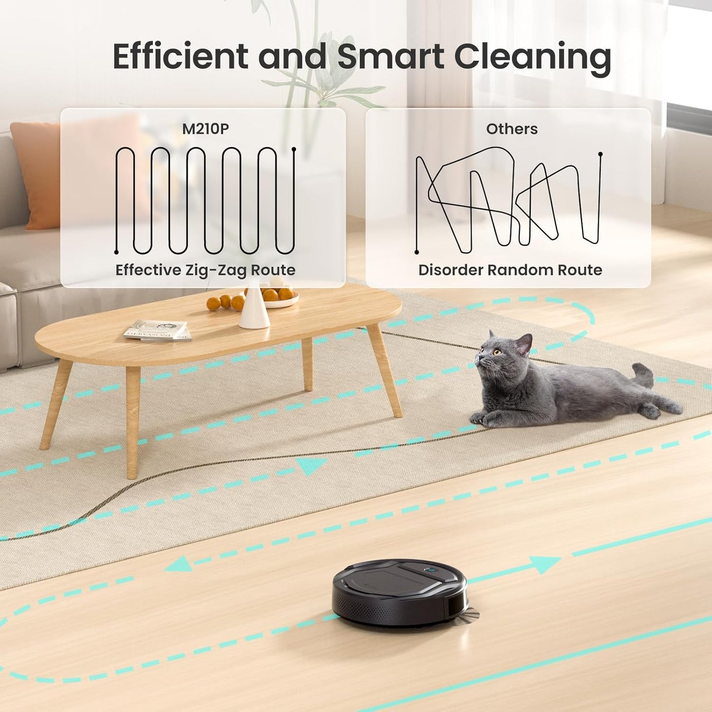 Lefant M210P Robot Vacuum, Powerful Suction, Quiet, Ultra-Slim, 120 Mins Runtime, Self-Charging Robotic Vacuum Cleaner, WiFi/App/Alexa Control, Ideal for Pet Hair & Hard Floors
