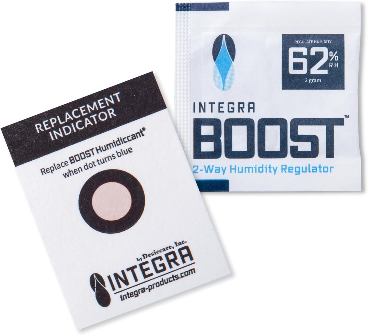 Integra Boost 2-Way Humidity Control Pack – Patented Technology for Humidity Control – Preserve Flavor & Maintain 62% RH – Moisture Absorber for Herbs, Spices & More – 2 Gram (Pack of 50)