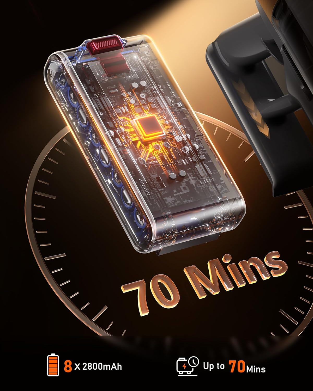 Cordless Vacuum Cleaner, 580W 50KPA 70Mins Upgraded Stick Vacuum Cleaners for Home, Wireless Vacumm with Self-Standing and Touch Screen, Anti-Tangle Brush for Hardwood Floor/Carpet/Pet Hair