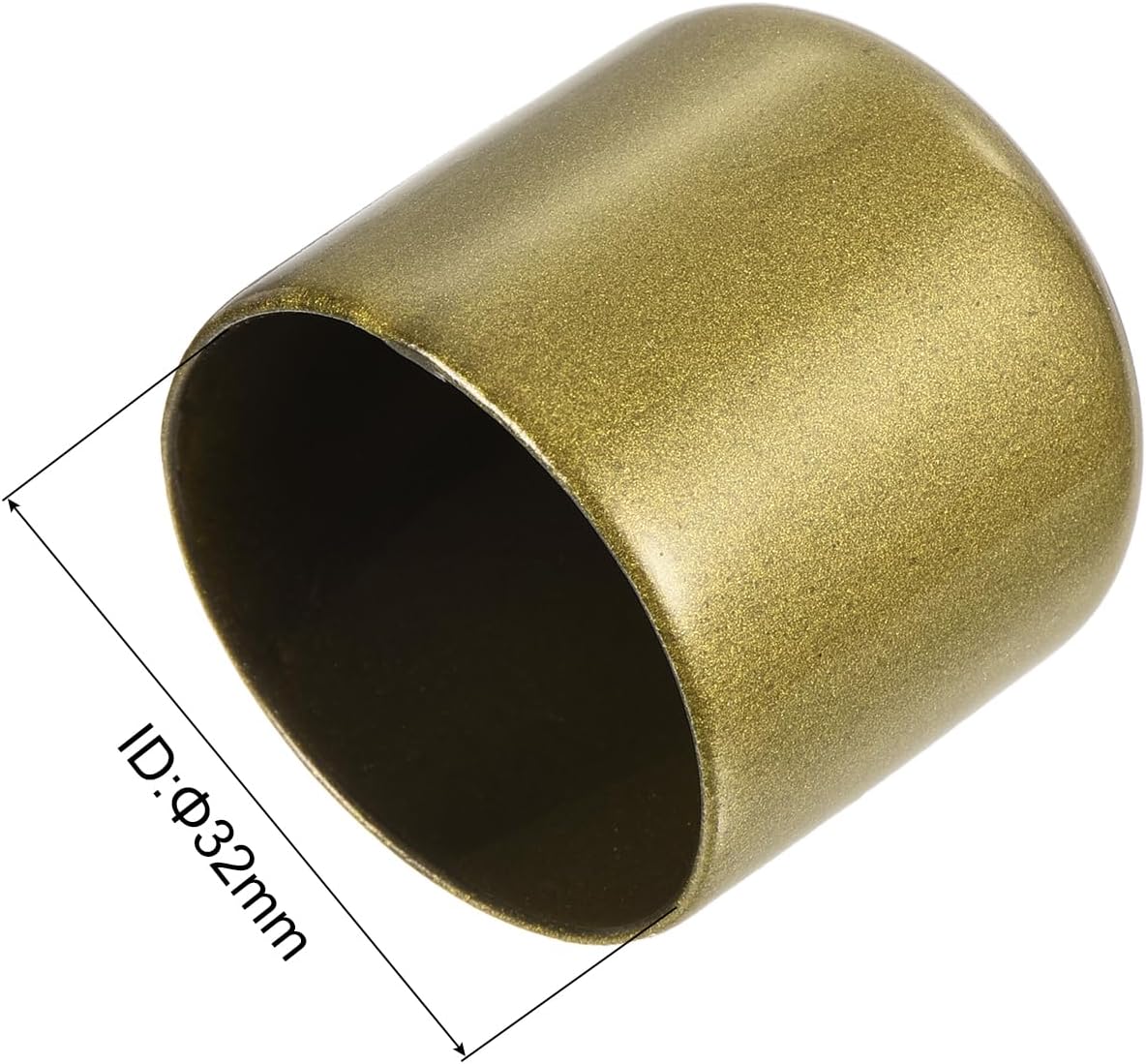 uxcell 20pcs Rubber End Caps 1 1/4"(32mm) ID Vinyl Round Tube Bolt Cap Cover Thread Protectors Gold