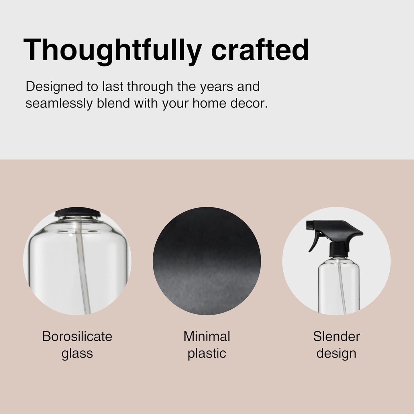 Public Goods Multi Surface Cleaner Refill & Glass Spray Bottle | All Purpose Cleaner Refill for Floors, Tile, Countertops | Multi Purpose | Scented w/Jasmine Essential Oils | 3 Pack - 24 Oz Diluted