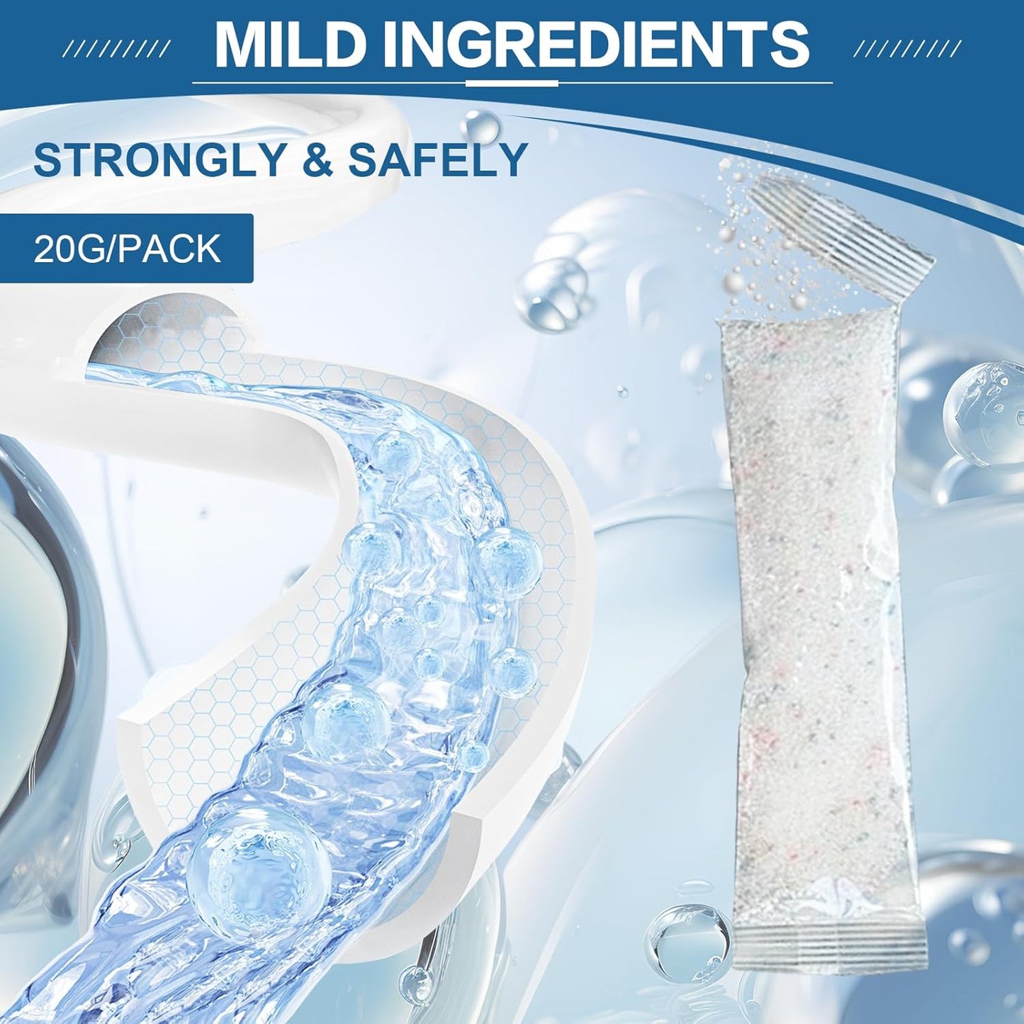 Drain Clog Remover 18 Packs Fast Acting Drain Cleaner Powders for Kitchen Sink Bathroom Shower Bathtub Powerful Pipe Unclogger Clears hair Grease Safe for Pipes