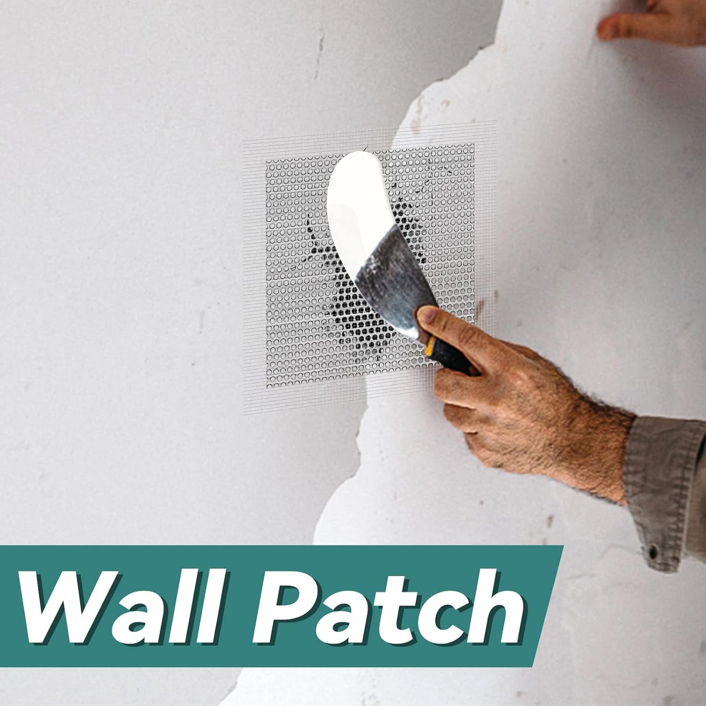 Drywall Patch Kit, 12 Pcs Aluminum Drywall Repair Kit for Holes, 2/4/6/8 inch Self Adhesive Fiberglass Wall Hole Patch Kit for Drywall, Sheet Rock, Aluminum Metal Sheetrock Ceiling Dry Wall Patch