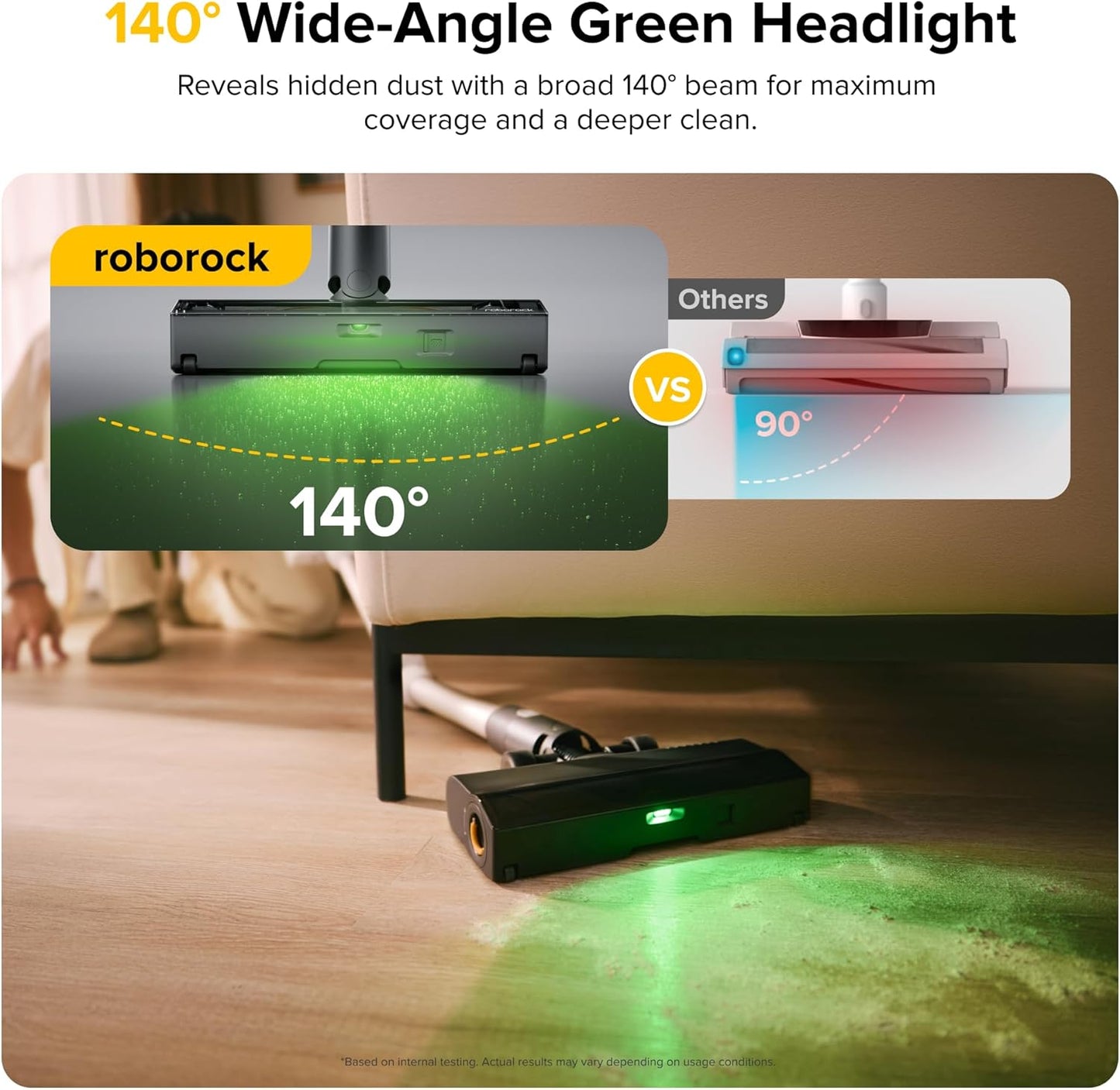 roborock H60 Pro Cordless Stick Vacuum Cleaner, 170AW Suction Power, 80-Min Runtime, 90° Bendable Tube, Dust-Detecting LED, Anti-Tangle Vacuum Cleaner for Home, Carpets, Hard Floors & Pet Hair