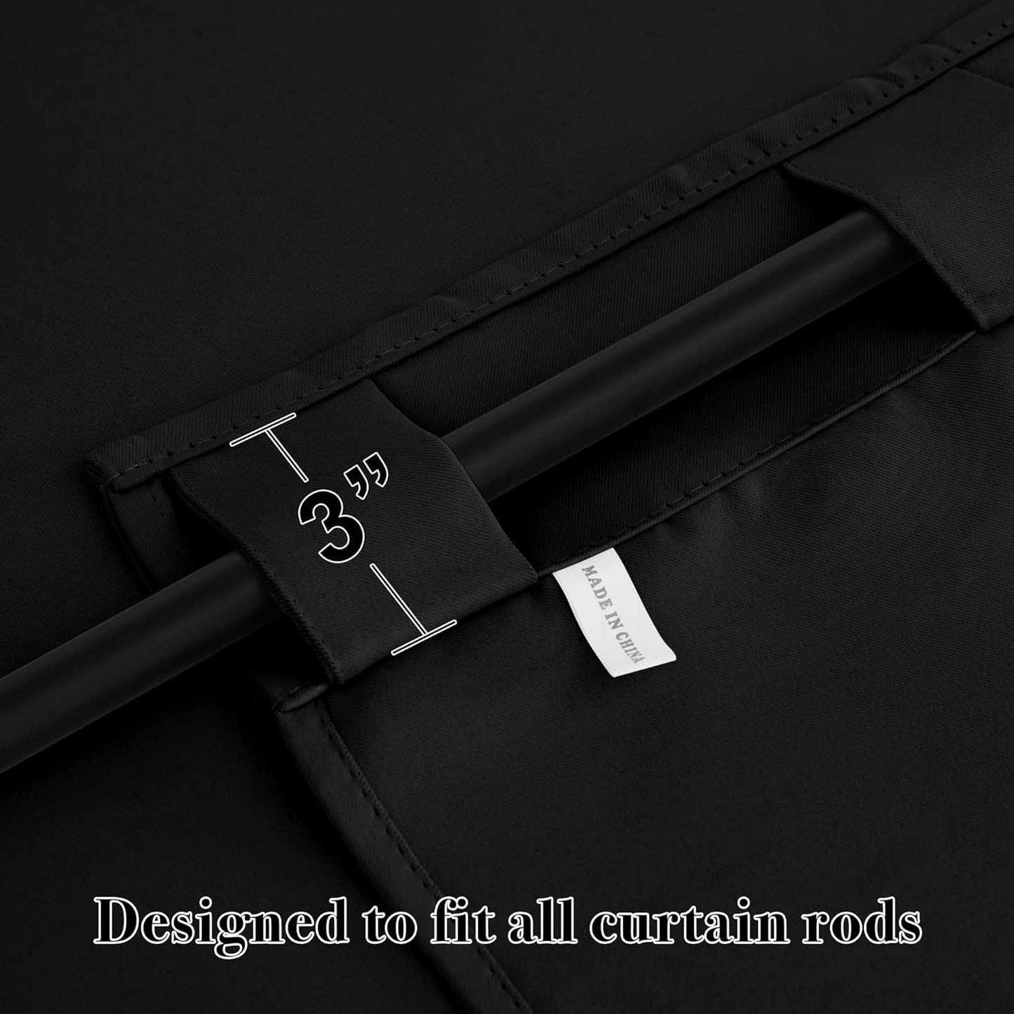 RYB HOME Small Window Curtains - Blackout Insualting Privacy Curtains for Kids Bedroom Kitchen Bathroom Basement Cafe Cabinet Tiers Drapes, 34 Width x 30 Length, 2 Panels, Black