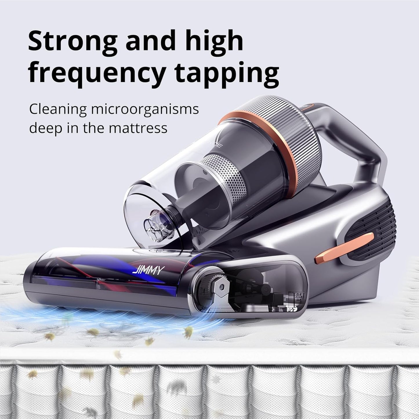 Jimmy BX7 Pro Mattress Vacuum Cleaner, Bed Vacuum Cleaner with UV-C & Ultrasonic & 5s Quick Heating, 16Kpa Suction 480W Handheld Vacuums for Dust & Pet Hair with HEPA(Gray, Corded)