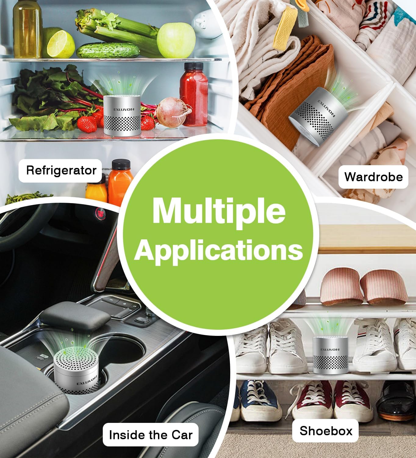 Fridge Deodorizer, Lasts for 10 Years Refrigerator Deodorizer Odor Eliminator,Travel Size Air Purifiers, More Effective Than Baking Soda Bamboo Charcoal Air Purifying Bag, Silver