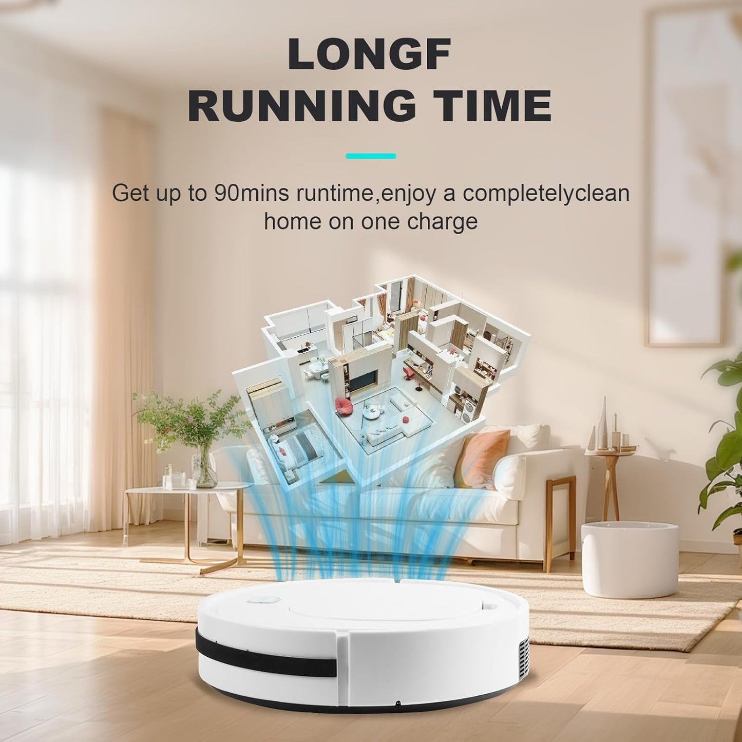 Robot Vacuum with Automatic dust Collection Base,Strong Suction,Robot Vacuum Cleaner and Mop Combo, 3-in-1 Vacuum,Robot Vacuum Cleaner,Intelligent Navigation Obstacle Avoidance,Ultra Thin Design,White