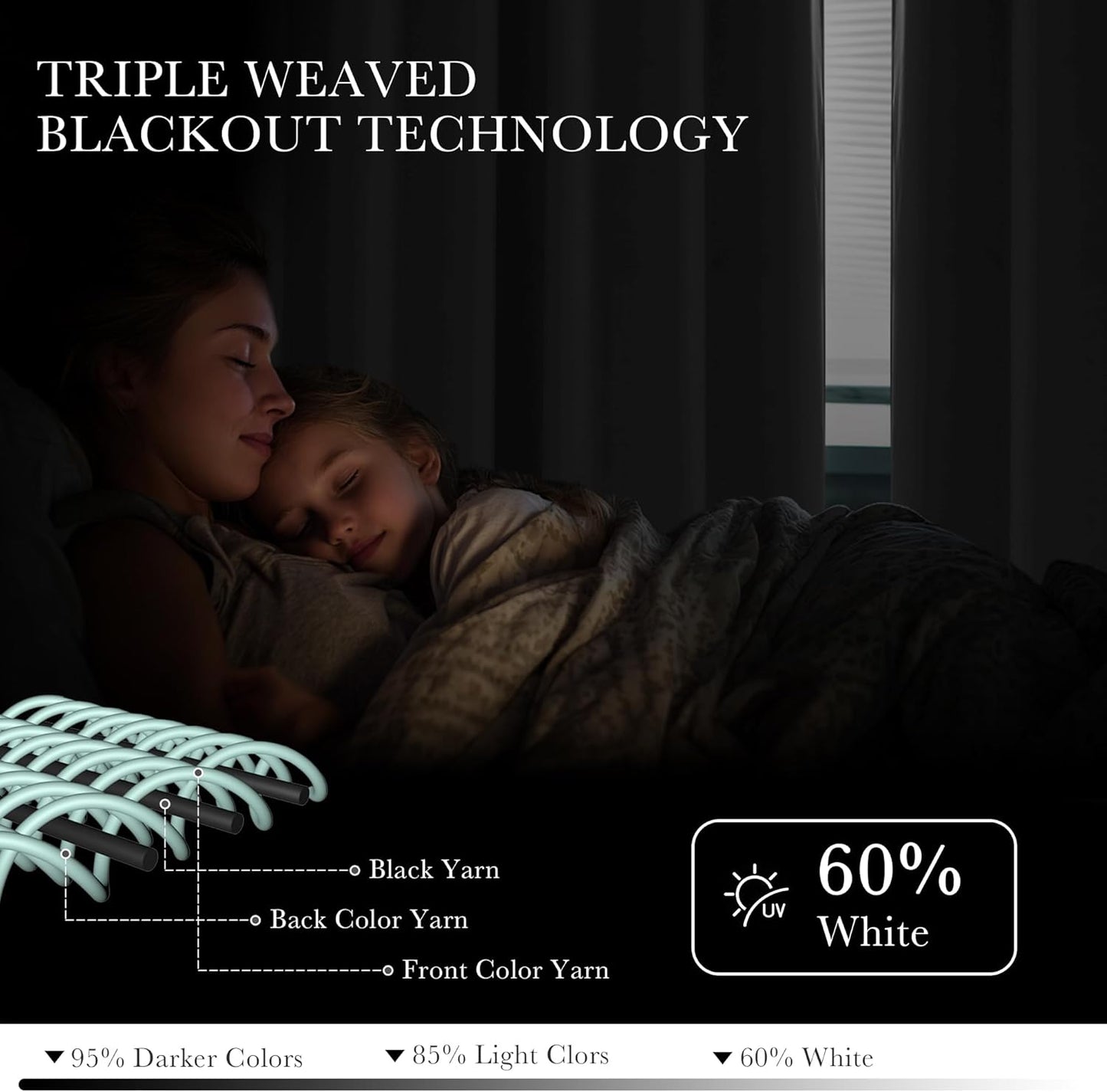 PONY DANCE Blackout Curtains for Bedroom 72 Inch Length 2 Panels Set, Privacy Thermal Insulated Room Darkening Grommet Drapes for Living Room Window, W34 x L72 Inch, Greyish White