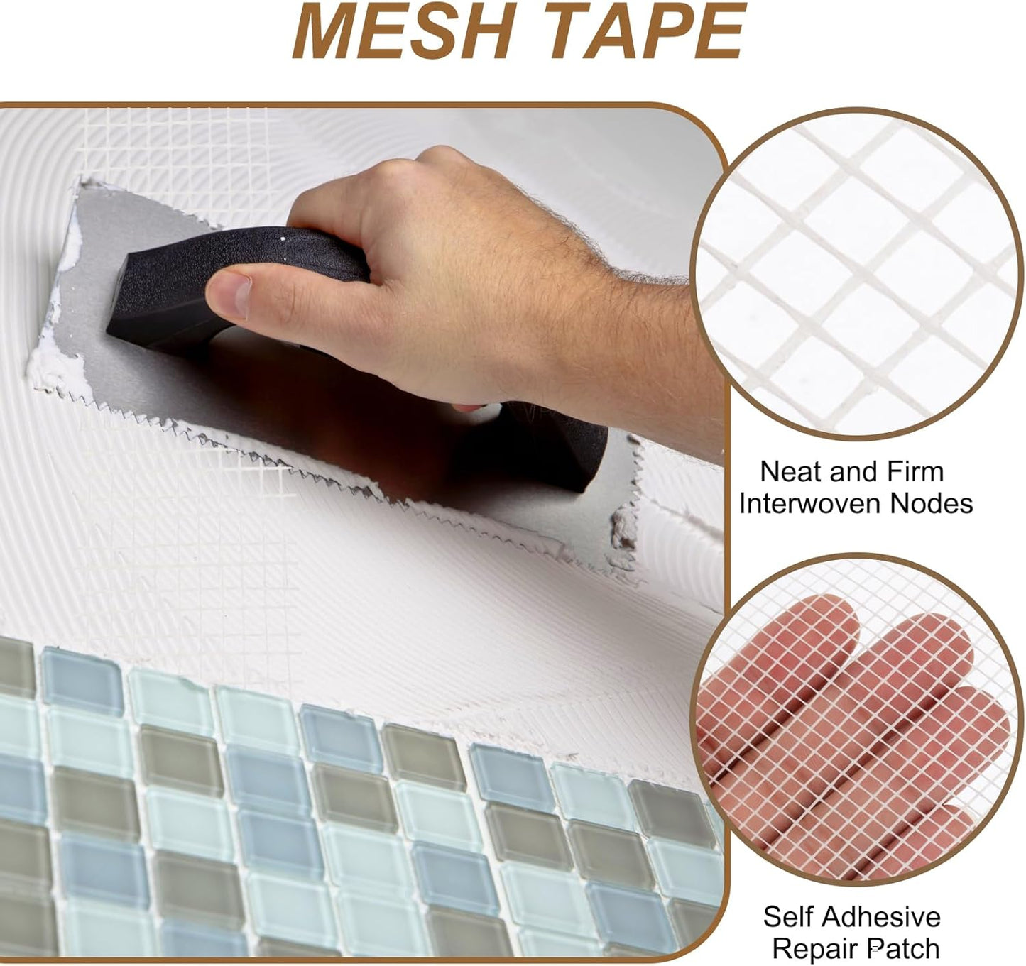 PATIKIL Drywall Repair Mesh Tape, 6 inch x 328 ft Fiberglass Repair Patch Self-Adhesive Dry Wall Joint Tape 12 Mesh Wall Hole Crack and Seam Patch, White