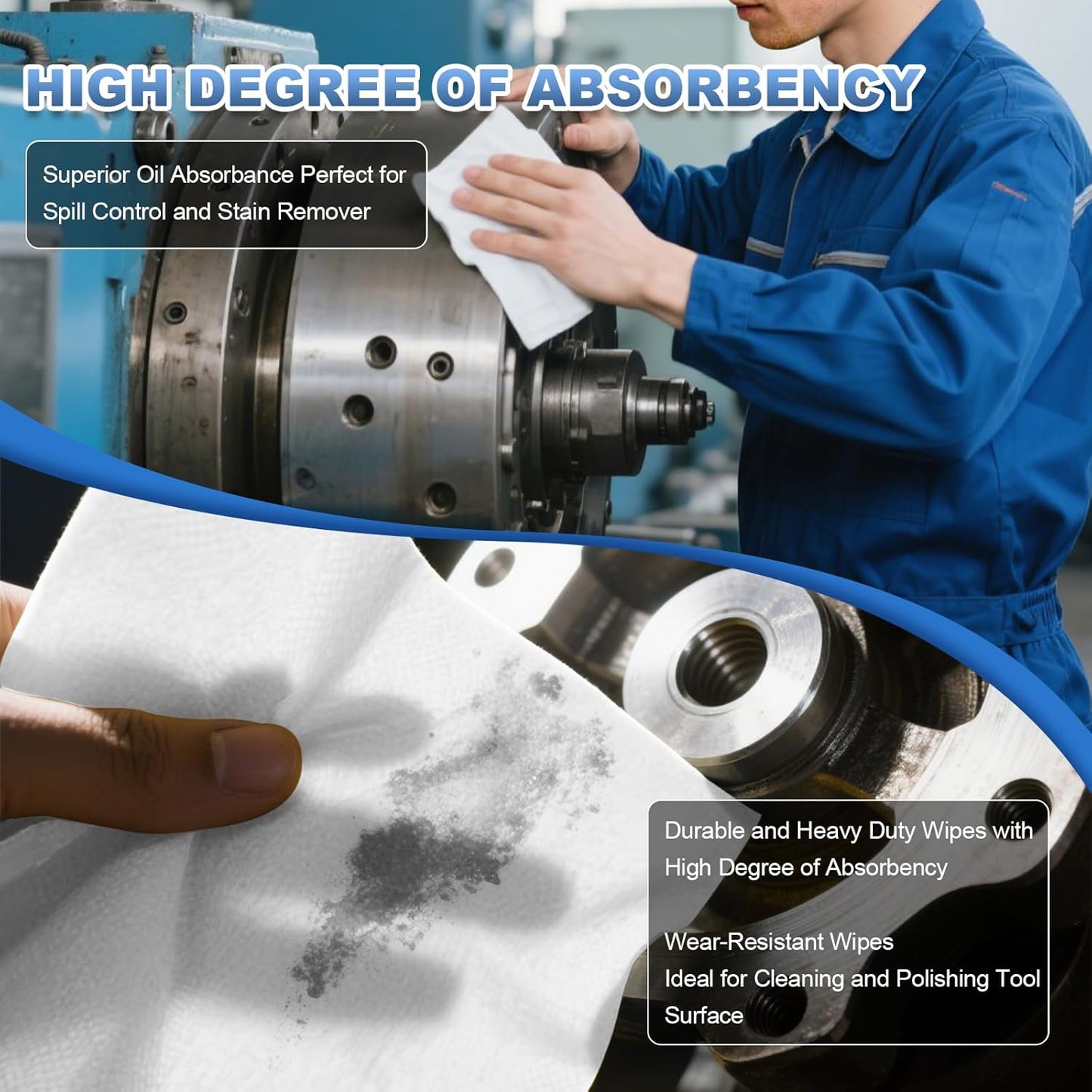 Cleanroom Wipes 6"x6" (300 Pcs, Cellulose/Polyester Blend, Grade A, 68GSM) Lint Free Wipes for Laboratory, Electronics, Pharmaceutical,Printing,Automotives and Semiconductor Industries