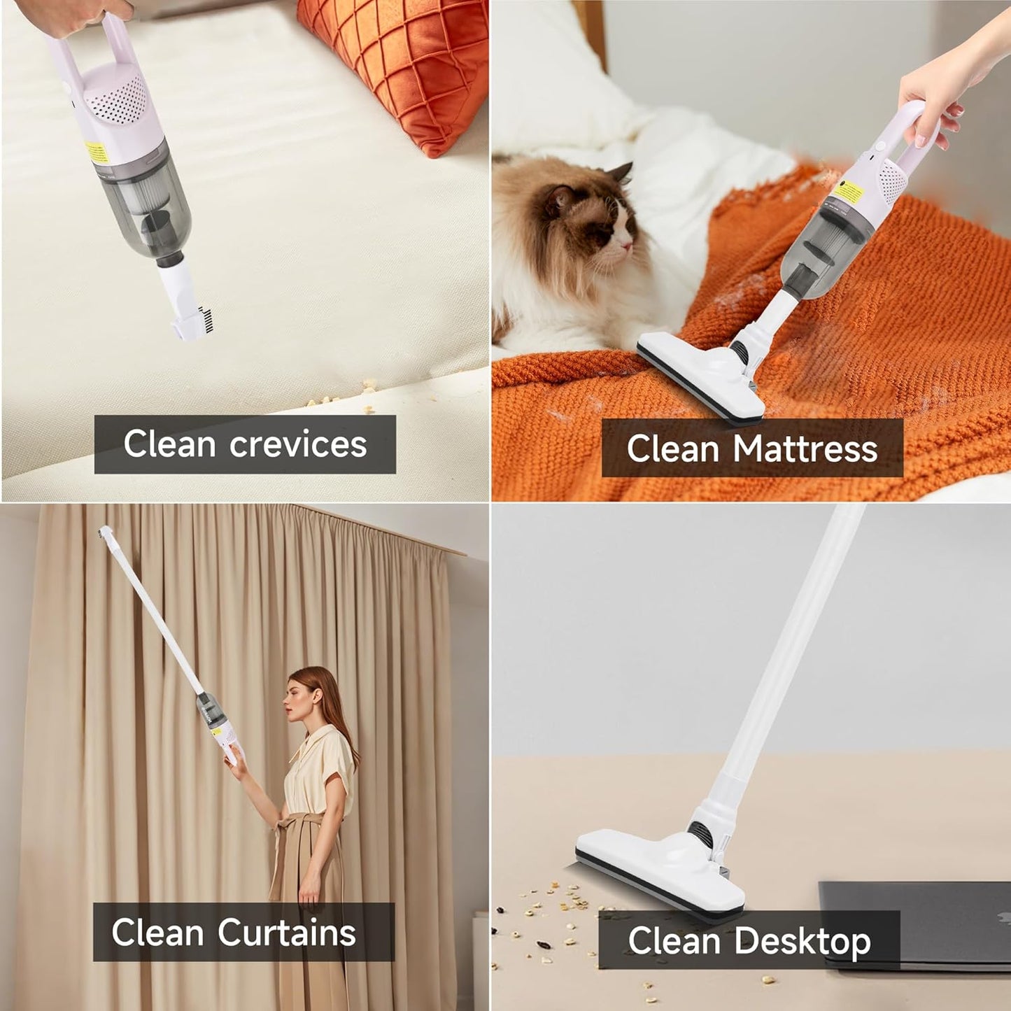 Handheld Vacuum Cleaner,Ultra-Lightweight Mini Portable Vacuums for Home, 6 in 1 Stick Vac Cleaners for Car,Pet Hair,Carpet（Green Corded