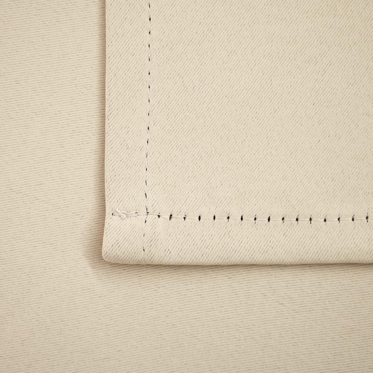 Pickluc Blackout Curtains 45 Inches Long 2 Panels, Room Darkening Tiers with Rod Pocket, Short Black Out Curtain for Small Window, 42" Wide and 45" Length, Set of Two, Ivory