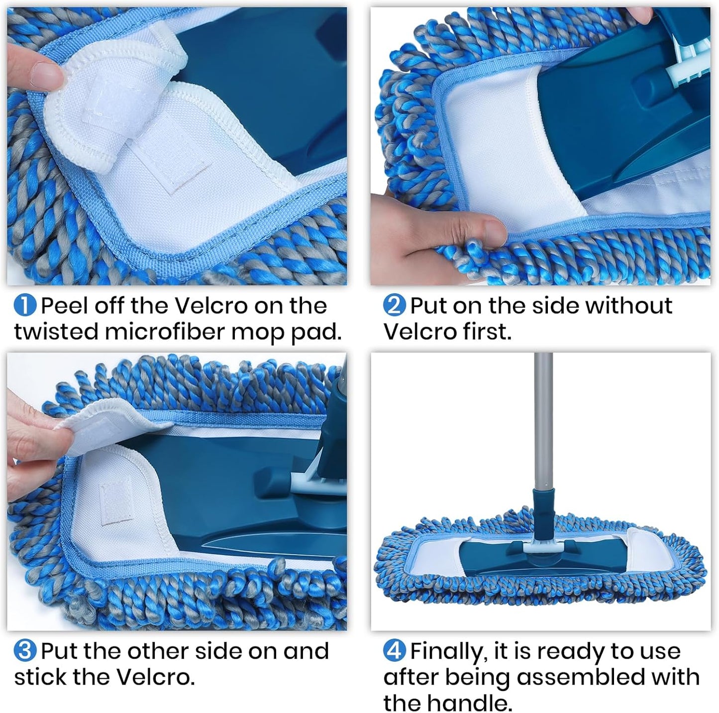 Dust Mop for Hardwood Floors with 57" Long Handle Wet & Dry Mops for Catching Pet Hair and Dust Bunny Microfiber Dust Mops for Vinyl, Wood, Tile, Laminate Flooring