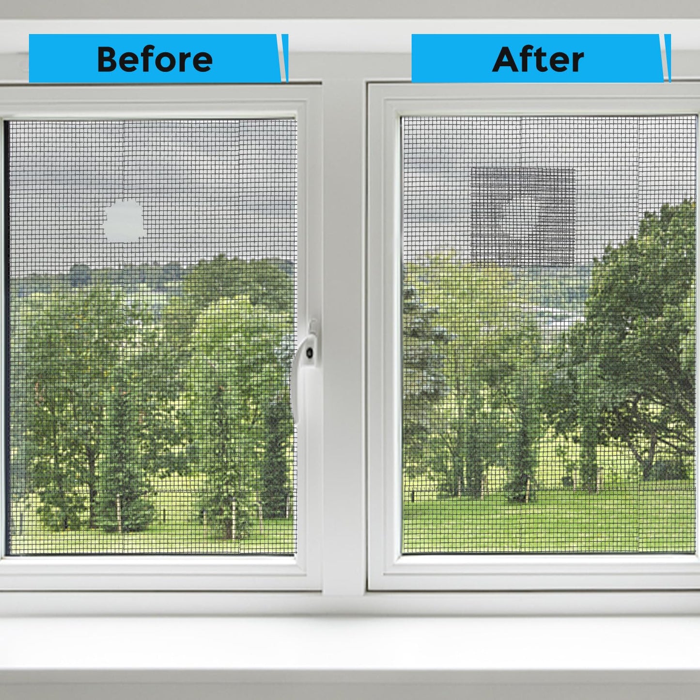 Black Window Screen Repair Tape, 2 in X 15 FT (180IN) Screen Repair Kit for Windows or Doors, Strong Adhesive Screen Patch Fiberglass Screen Tape Mesh Repair