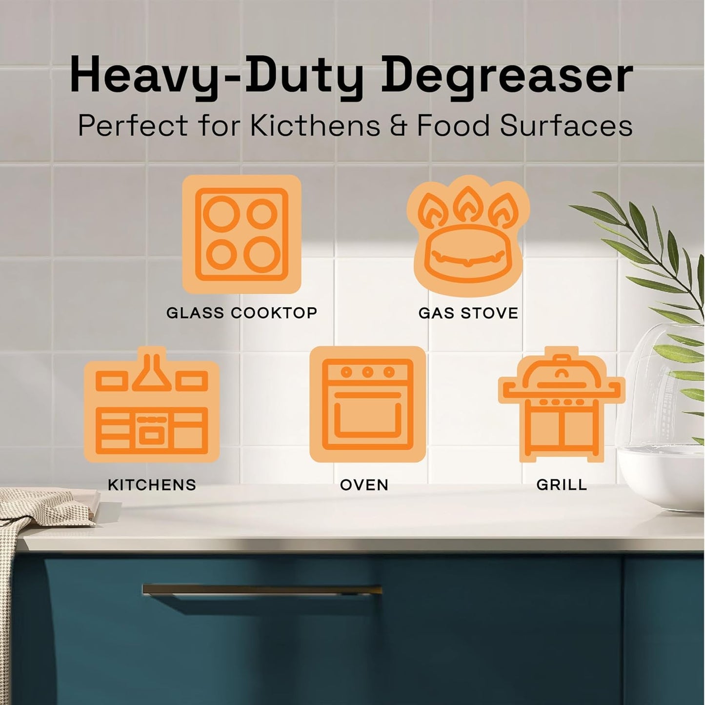 Clean Republic Heavy-Duty Degreaser, Multi-Surface Cleaner for Ovens, Stove Tops, Grills, and More, 1 Gallon Bottle, 4-Pack