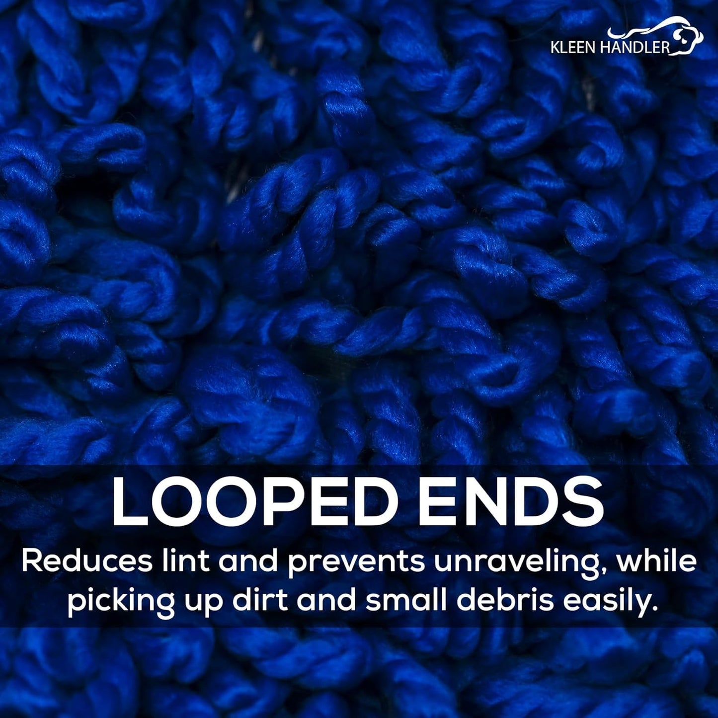 KLEEN HANDLER 18 Inch Microfiber Dust Mop, Large Washable Commercial Mop Head Replacement, Sweeper, Janitorial Supplies, Blue