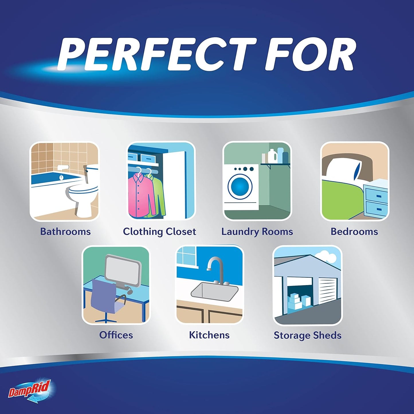 DampRid Refill Bag, 4-Pack - Fresh Scent Moisture Absorbers for Rooms with Excess Humidity, Long-Lasting, Eliminates Musty Odors and Creates Fresher Air, 4/2 lb. 12 oz (1.24 kg)