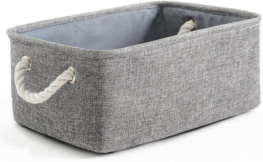TheWarmHome Storage Bins for Shelves - 11.8x7.9x5.2 inch Grey Small Storage Baskets for Organizing, Fabric Storage Cubes Closet Organizer for Home Nursery Gift Decorative (Gray)