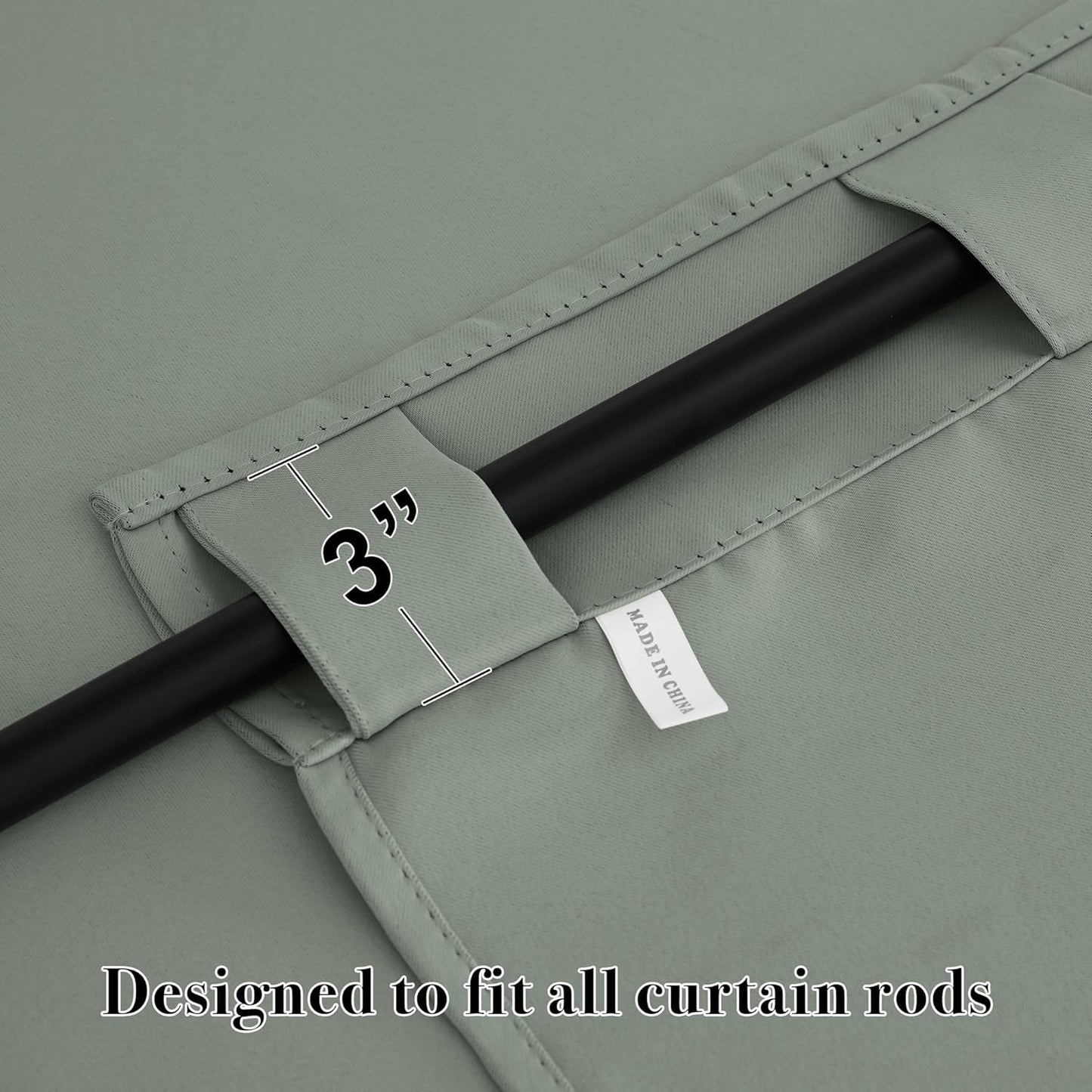 RYB HOME Sage Green Blackout Curtains for Bathroom, Thermal Insulated Light Block Window Curtains, Back Tab & Rod Pocket Style for Kitchen Kids Bedroom Basement, W34 x L24, 2 Panels