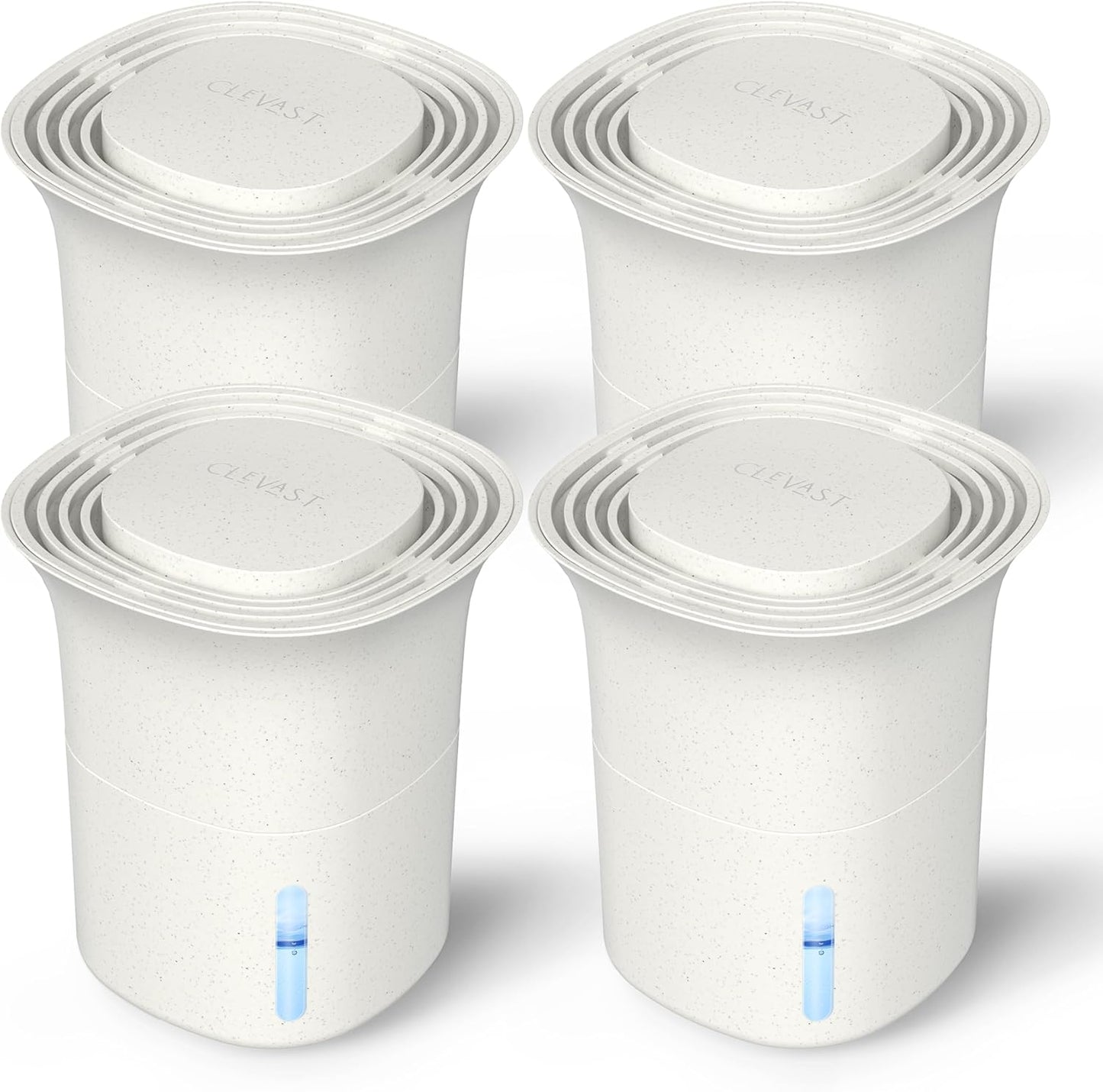 CLEVAST Refillable Moisture Absorber Bucket, 12.5 oz, 4 Pack, Refills Cups Humidity Absorbers for Closet, Reusable Dehumidifier Box Removes Moisture, Damp and Humidity for Wardrobes, Bathrooms