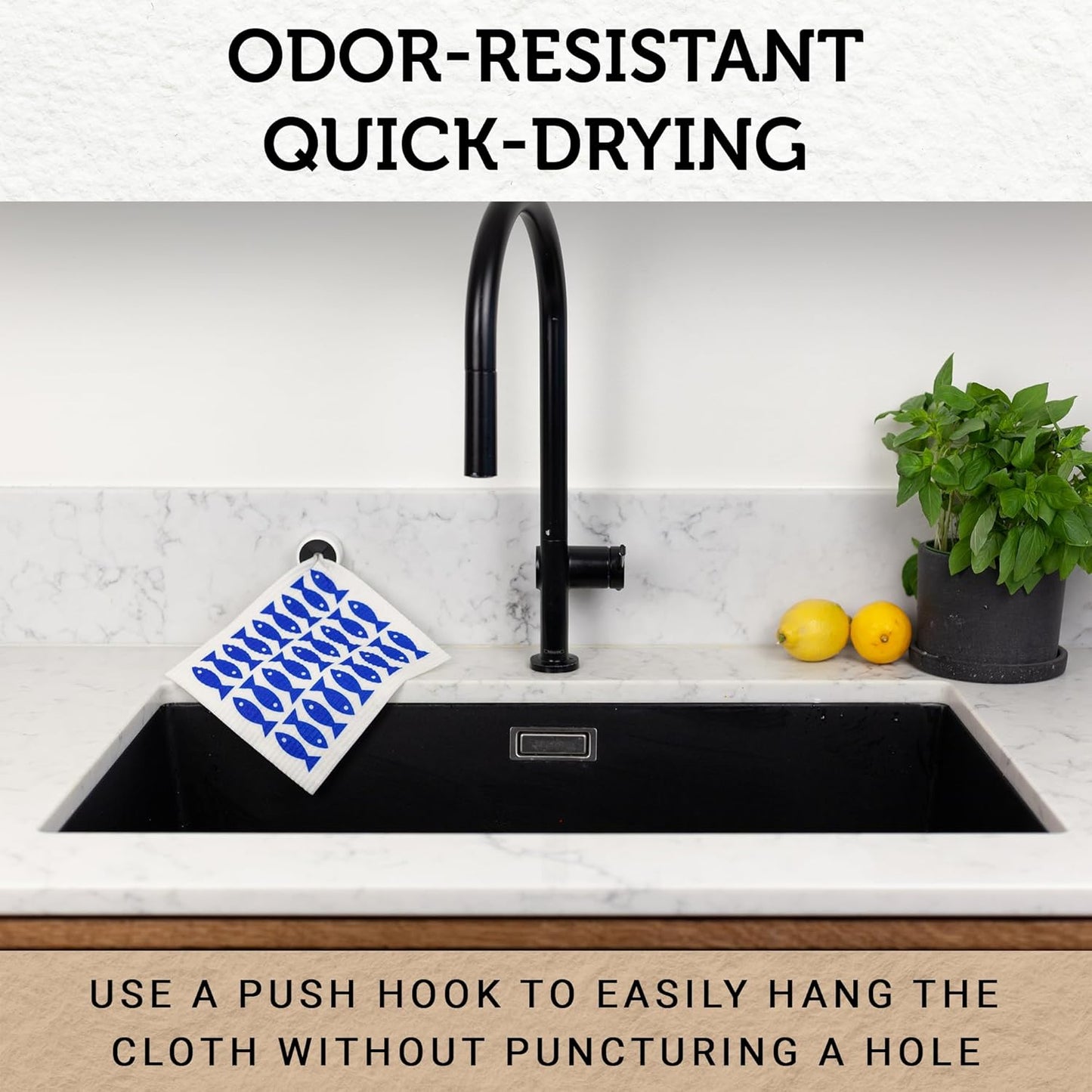 Nordhus Design Swedish Dishcloths,5 Fish Cloths, Made in Sweden - Reusable, Washable Cellulose Cotton Kitchen Cloths - Replace Paper Towels, Wipes, Sponges, Dish Rags