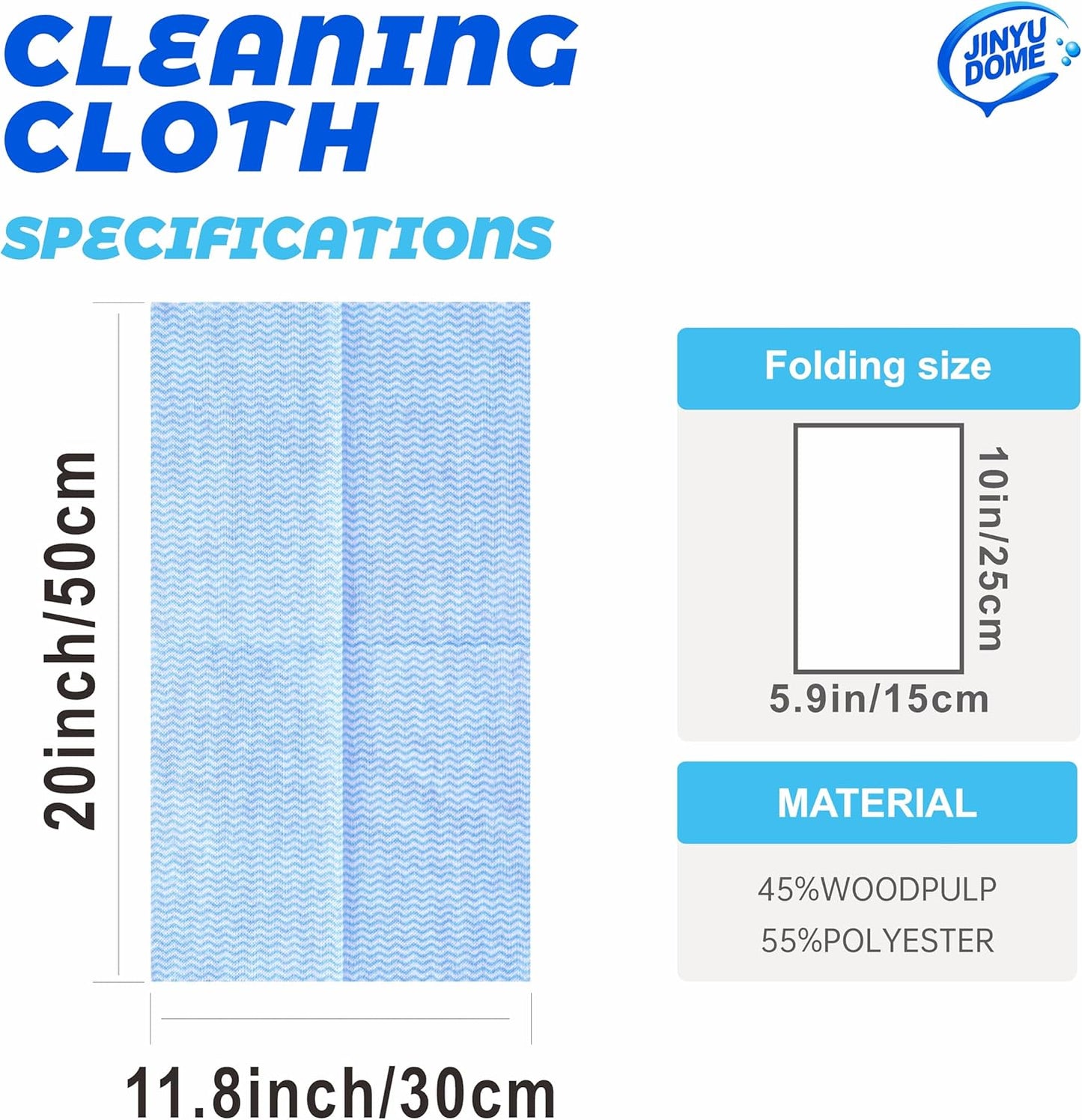 Handi Wipes Reusable Cloths, Blue Disposable Kitchen Cleaning Towel Roll, Heavy Duty J Cloth,50 Count