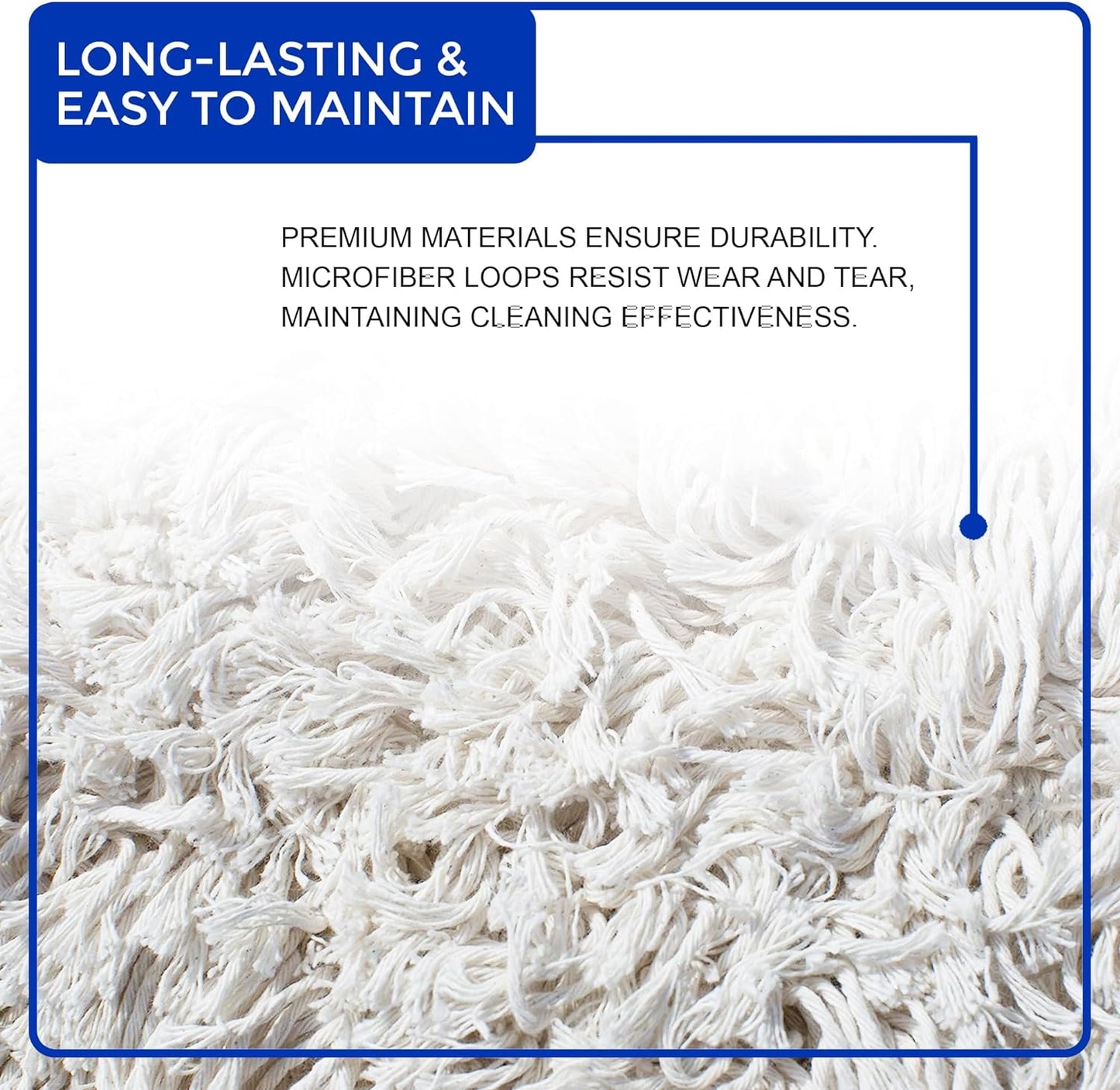 Nine Forty 18" Premium Cotton Dust Mop Kit - Heavy Duty Mop Head with Handle for Industrial, Commercial, and Residential Cleaning - Dry Floor Duster for Hardwood Surfaces - White