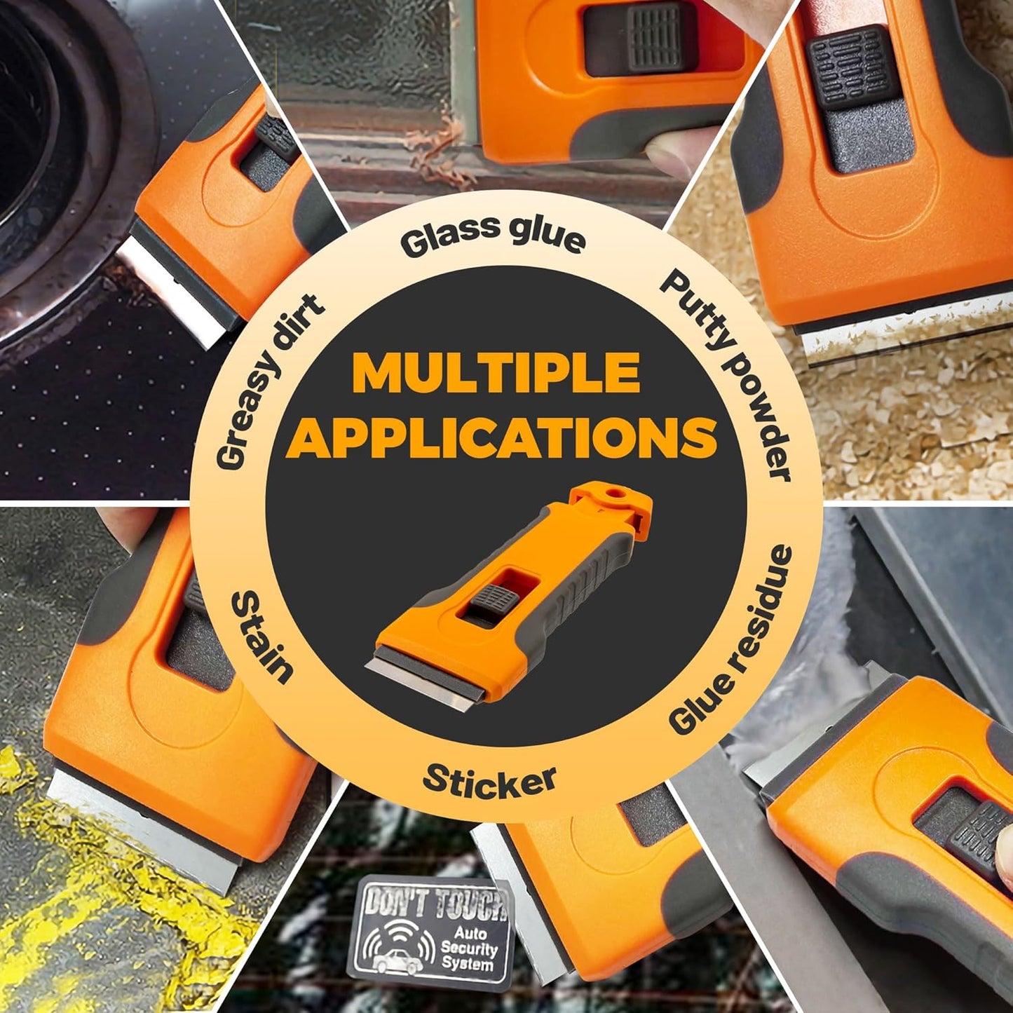 Razor Blade Scraper Tool with 15pcs Extra Blades, Cleaning Razor Scraper for Glass, Glass Top Stove Scraper for Oven Door, Cooktop Scraper, Glass Scraper Cleaning Paint from Glass