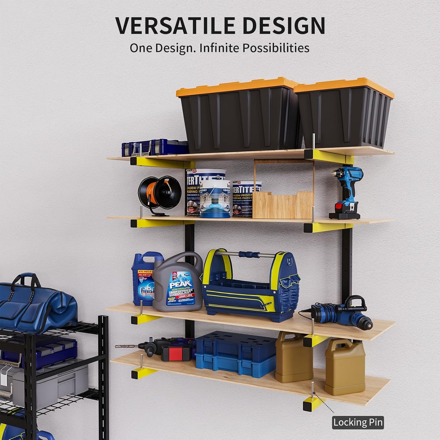 Lumber Storage Rack, Upgrade Cantilever Folding Lumber Rack Wall Mount, Metal 8 Level 32 Inch Plywood Scrap Wood Storage Rack