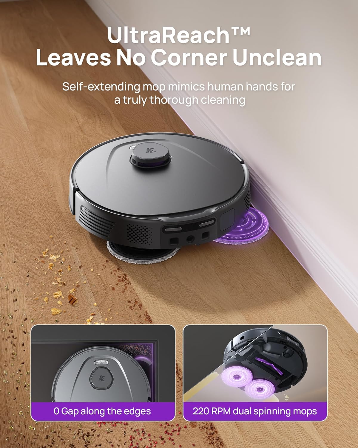 3i P10 Ultra Robot Vacuum and Mop Combo, Extendable Pad for Edge & Corner Mopping, 18000 Pa Suction Deep Cleaning, Auto Hot Water Washing & Drying, Self-Emptying, Self-Refilling, AI Obstacle Avoidance