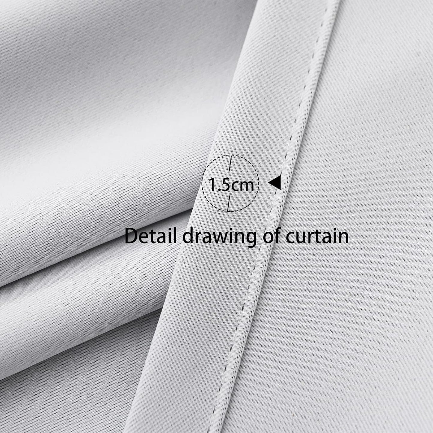 Pickluc Cafe Kitchen Curtains 36 Inches Long 2 Panels, Blackout Tier Curtains with Rod Pocket, Short Black Out Curtain for Small Window, 42" Wide and 36" Length, Set of Two, Greyish White