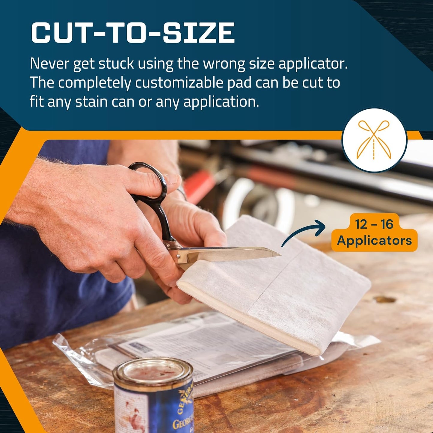 MāKRS Stain Pad, Cut-to-Size Staining Pads, 10-Pack, Lint, Snag, Streak-Free Applicator, Micro Brush Material, Wood Stains and Oil Based Finishes, Easy to Use with Consistent Application