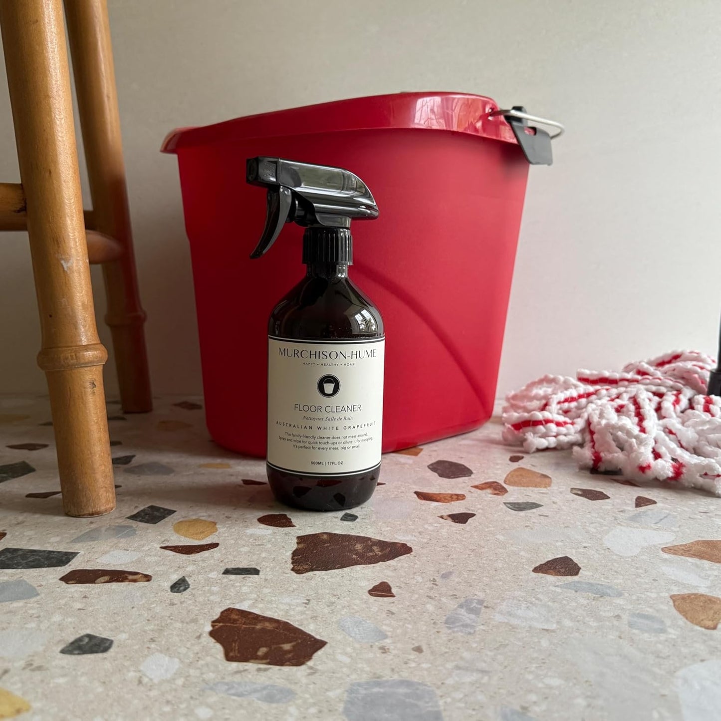Murchison-Hume Natural Floor Cleaner Spray – Pet-Friendly, Non-Toxic, Plant-Based Formula for Hardwood, Tile & Laminate – Streak-Free Shine, Fresh Scent – 17oz Bottle-Australian White Grapefruit