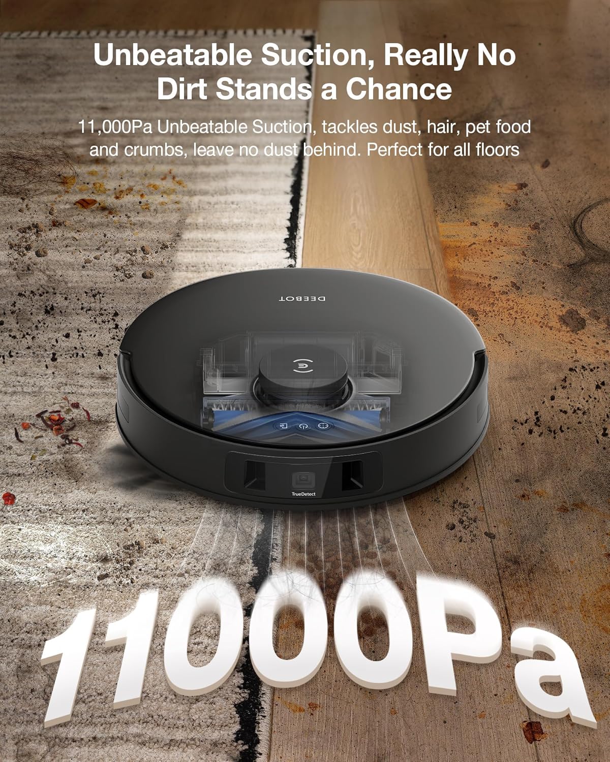 ECOVACS DEEBOT T30S Combo Robot Vacuum and Mop, All-in-One Cleaning Hub, 11000Pa, ZeroTangle Technology, TruEdge Adaptive Edge Mopping, Dual Self-Emptying, Hot Water Washing, Auto-Mop Lifting