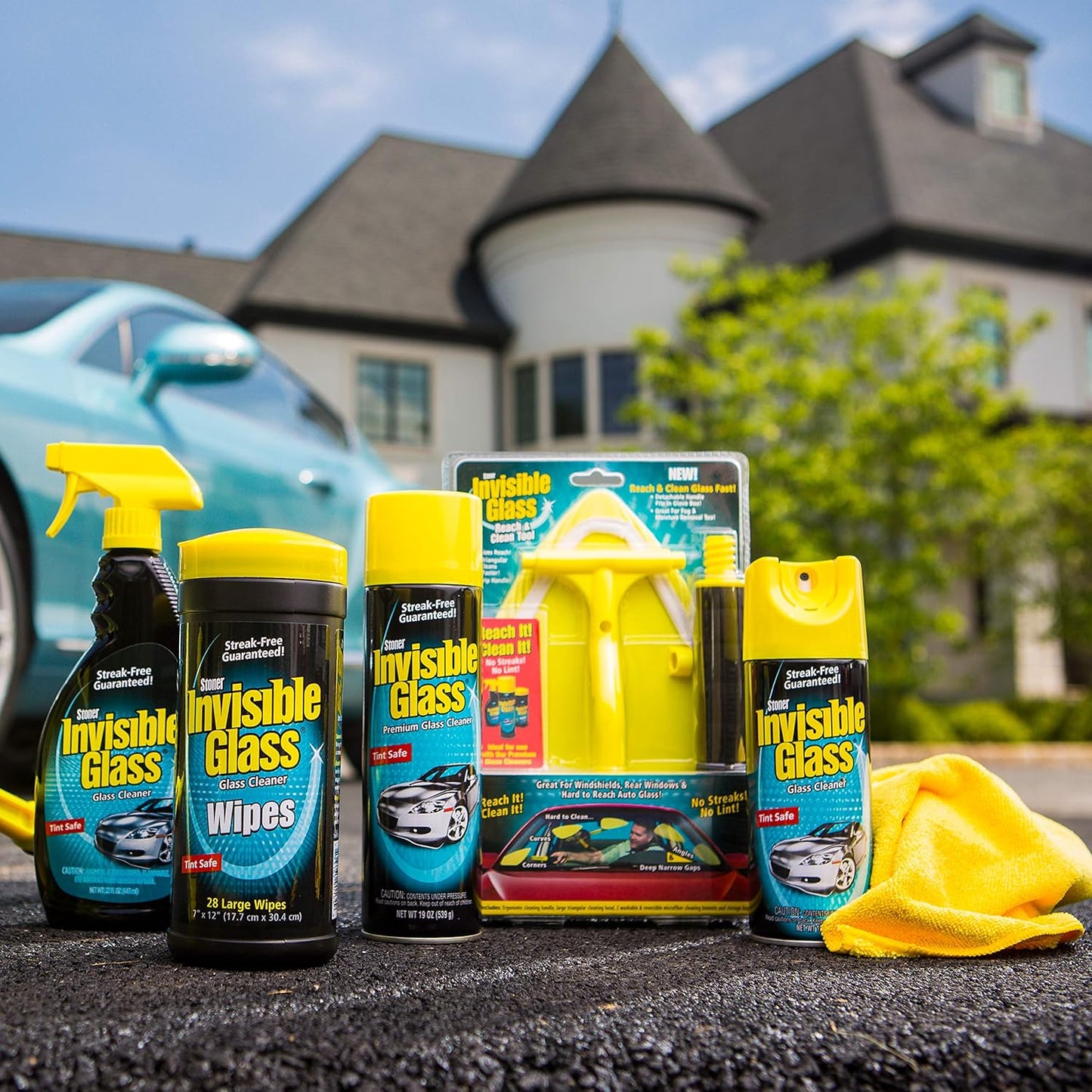 Invisible Glass 91163-4PK Premium Aerosol Glass and Window Cleaner for Auto and Home, Streak-Free, Ammonia-Free, Tint-Safe, 15 oz (Pack of 4)