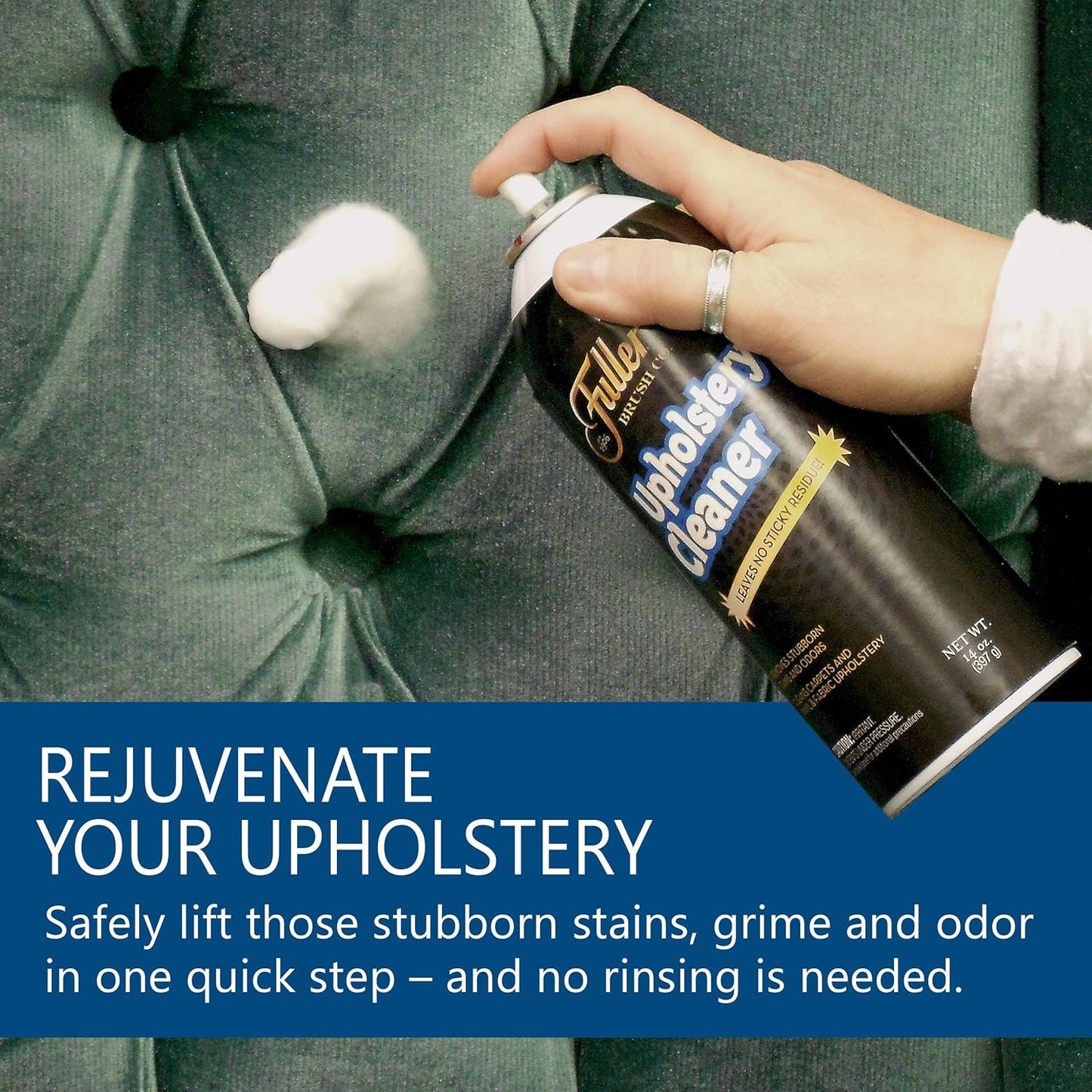 Fuller Brush Upholstery Cleaner - Multi Surface Solution - Rich Foaming Formula Penetrates and Removes Stubborn Stains Eliminates Odors Renews and Restores Surfaces Perfect for Carpets Seats and More