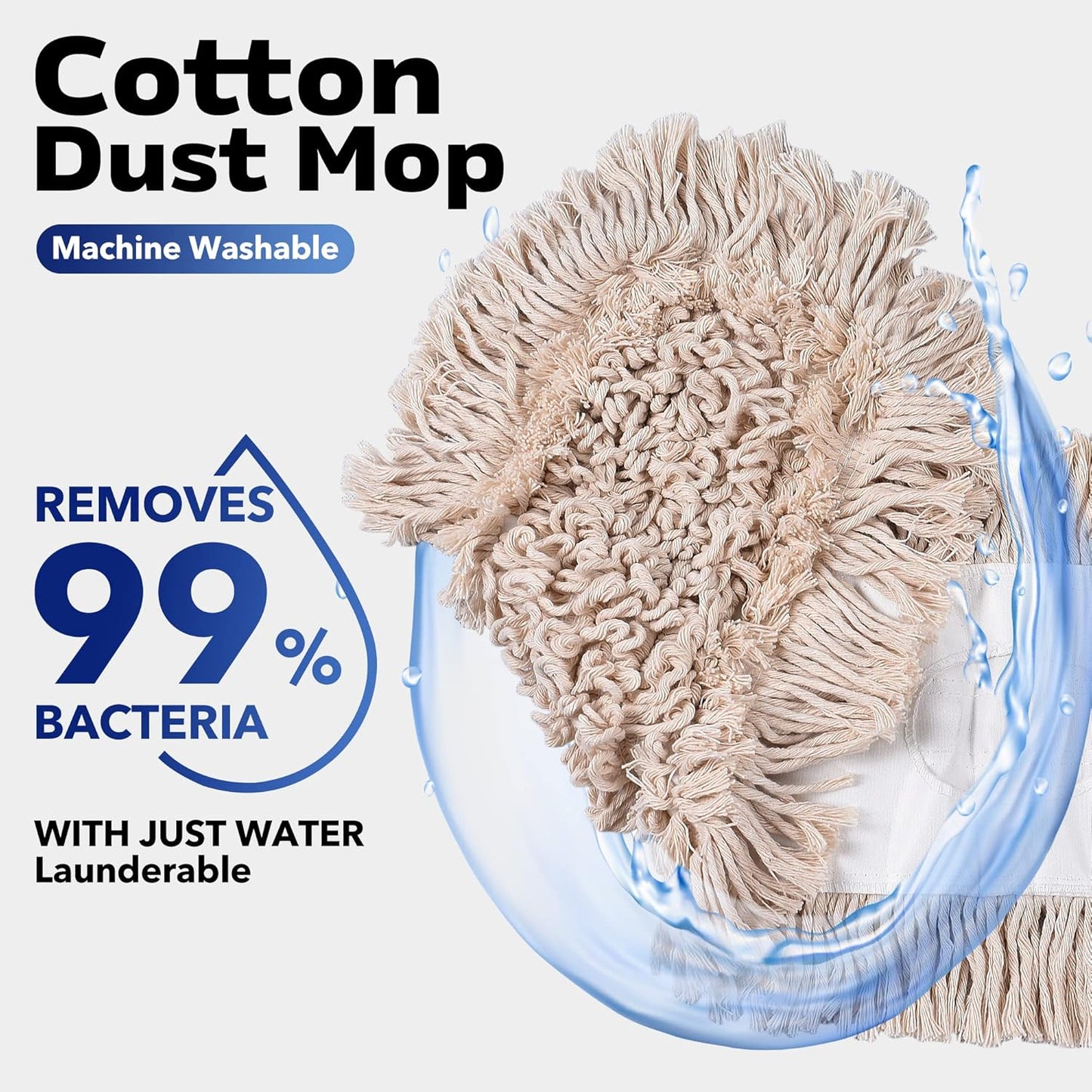 Matthew Cleaning 36'' Cotton Dust Mop Refill Washable Thick Tufted Replacement Heads for Residential & Commercial Use Fit All 36'' Dust Mop Frames, Hardwood, Laminate, Concrete Floors 6 Pack