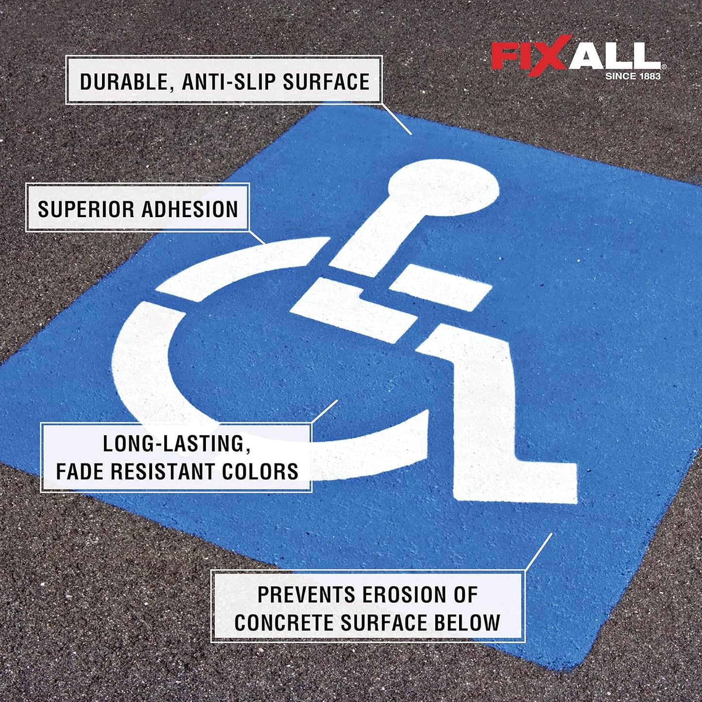 FIXALL Skid Grip Anti-Slip Coating, 1 Gallon, Emerald, Exceeds ADA Standards, Ideal for Safety Areas, Slip-Resistant Pavement, Cement & Concrete Paint